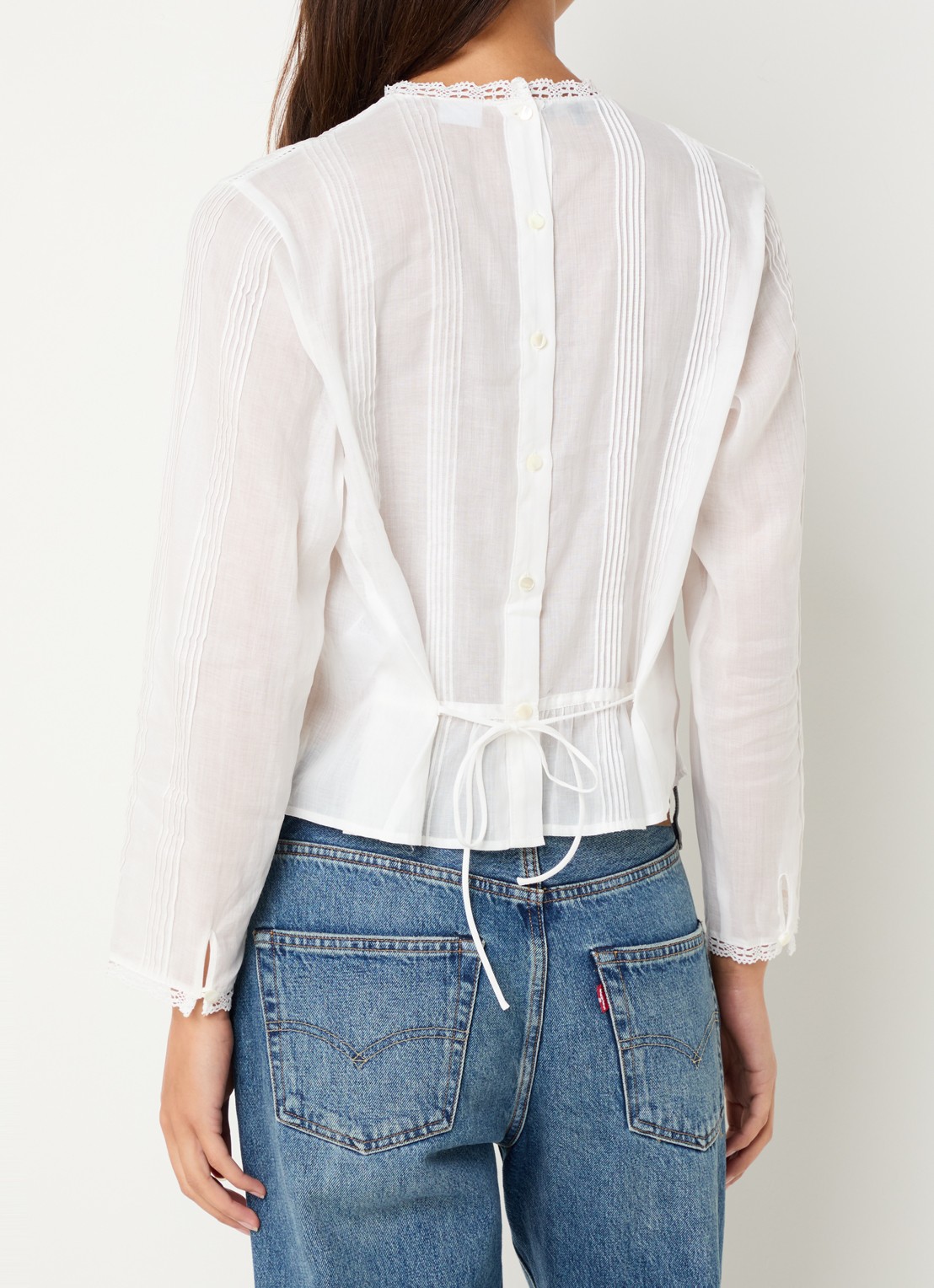 Levi's Palmo semi-transparante blouse  - achterkant 4 gebroken wit