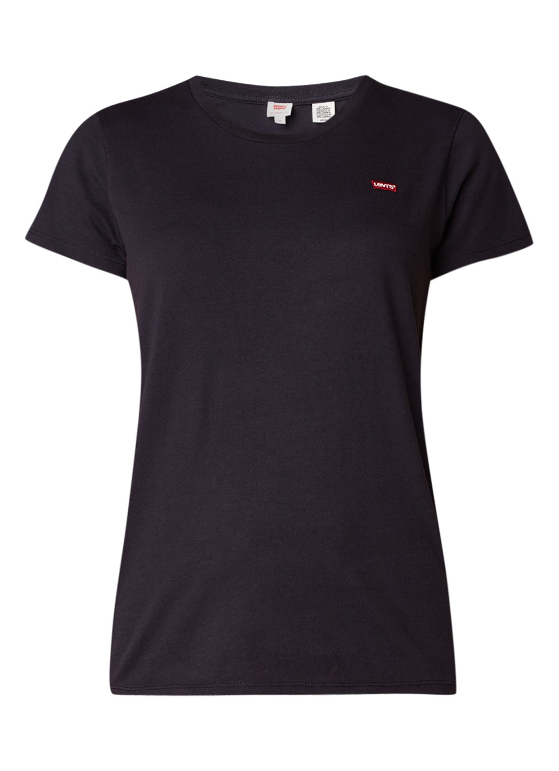 Levi's Perfect Tee T-shirt van katoen met logoborduring - voorkant 2 zwart