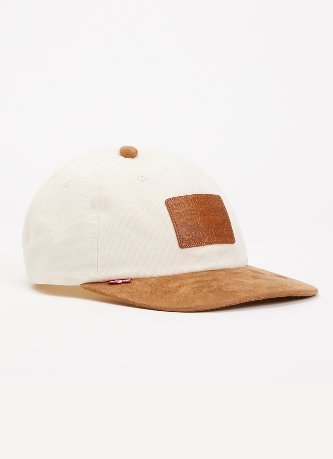 Levi's Pet van canvas met logo - voorkant 2 creme