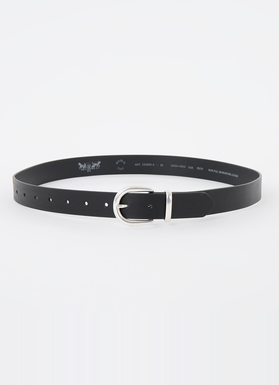 Levi's Phoebe riem van leer - voorkant 3 zwart
