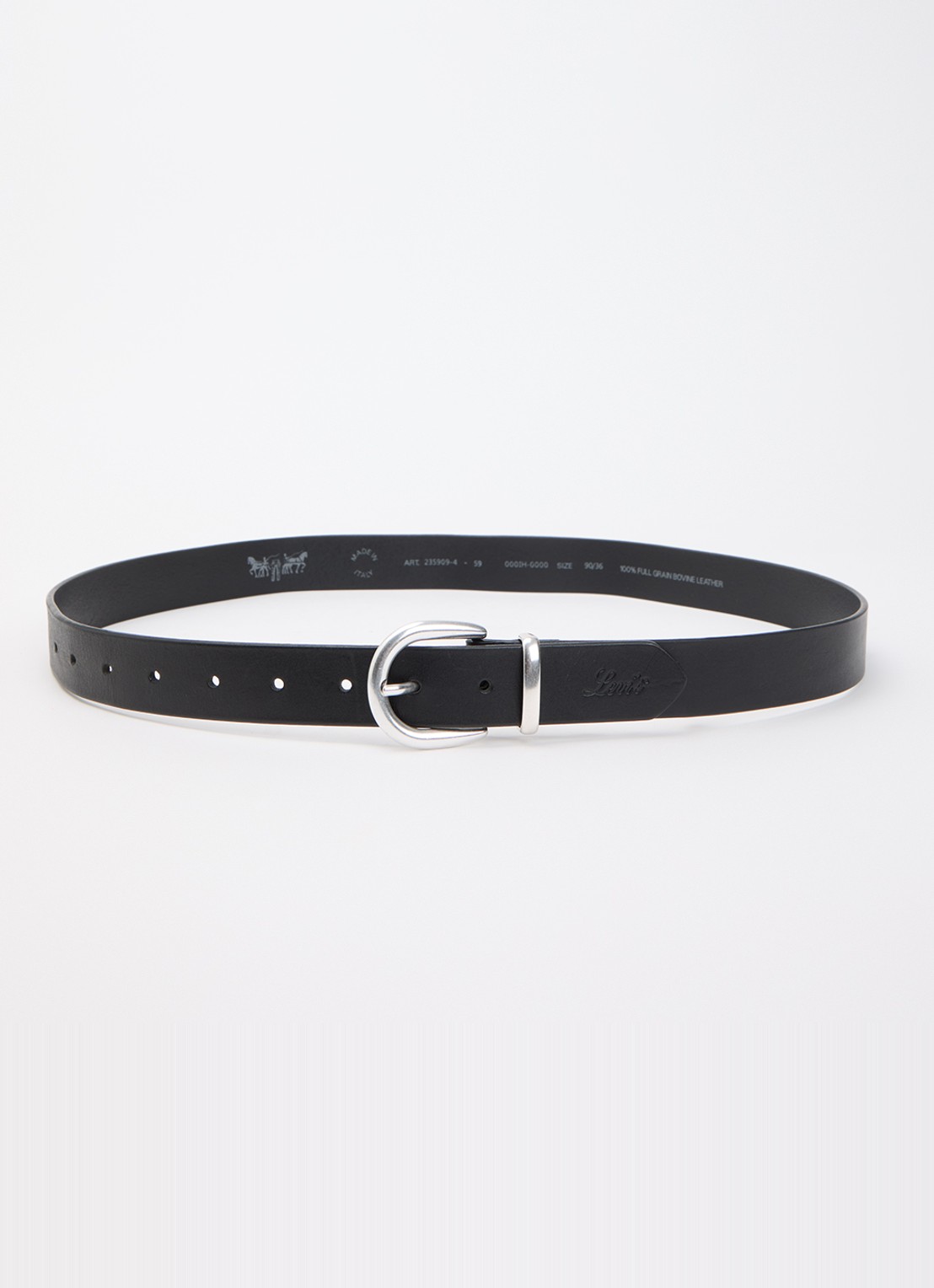 Levi's Phoebe riem van leer - voorkant 4 zwart