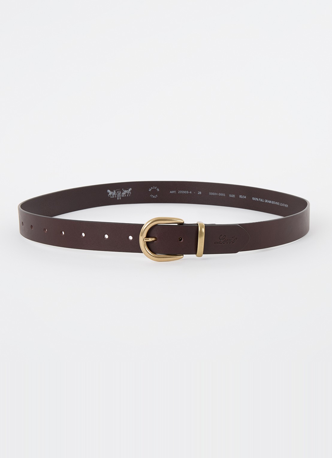 Levi's Phoebe riem van leer - voorkant donkerbruin