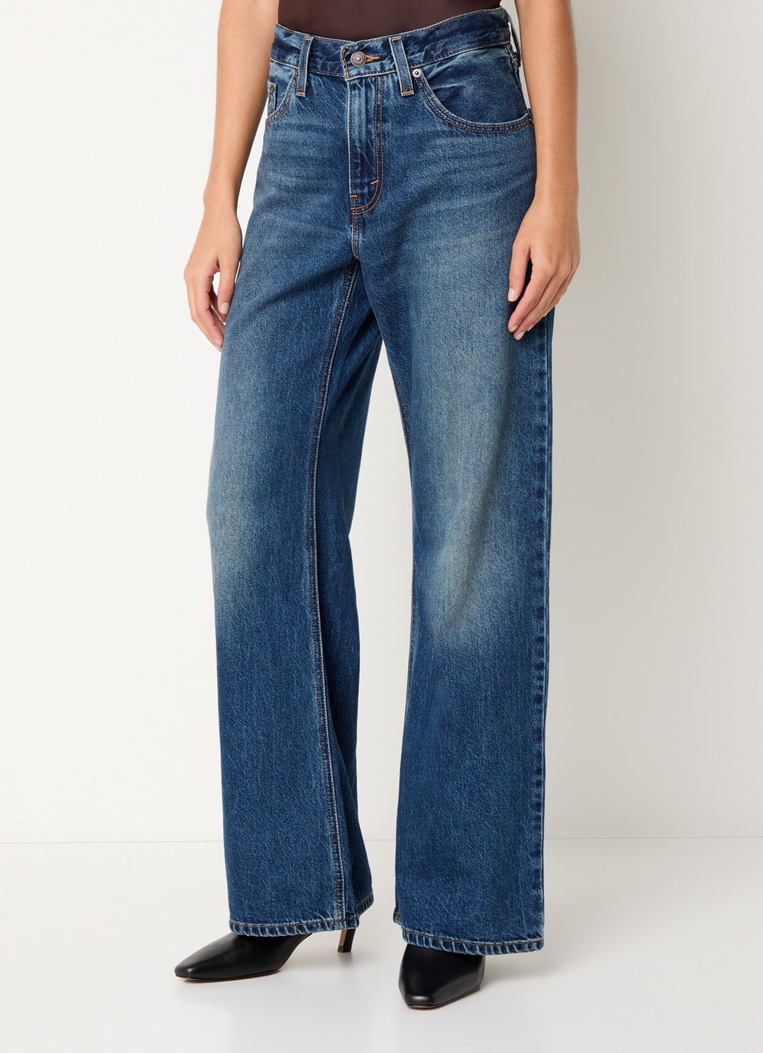 Levi's Phoenix high waist loose fit jeans met medium wassing - detail 4 indigo