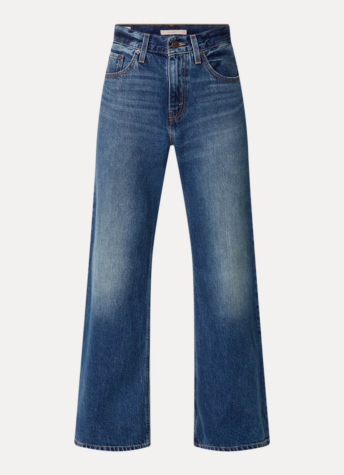 Levi's Phoenix high waist loose fit jeans met medium wassing - voorkant indigo