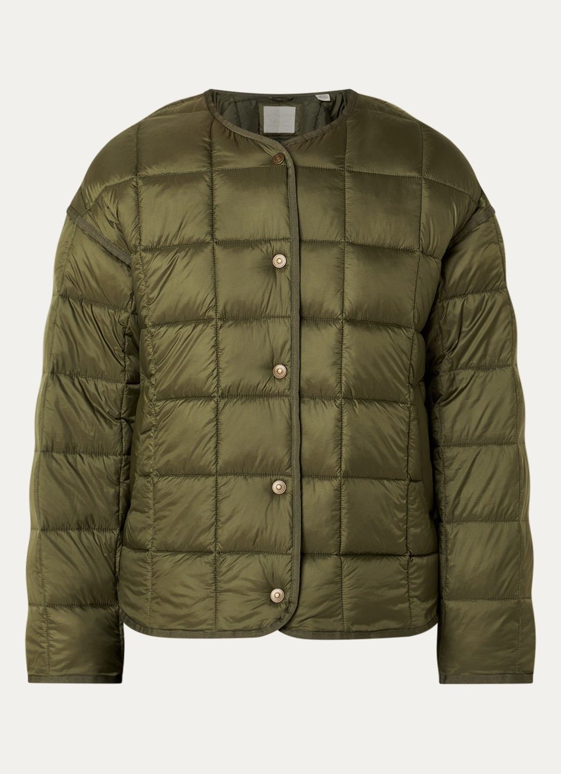 Levi's Poppy jack met quilt patroon en steekzakken - voorkant 3 mosgroen