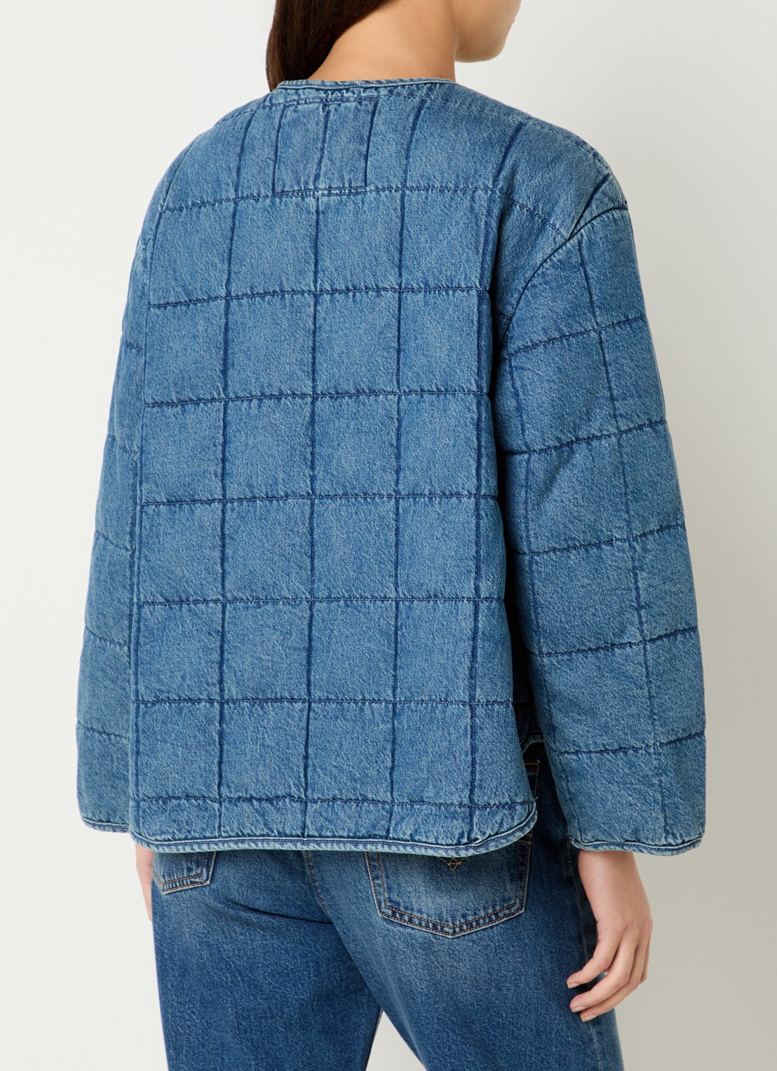 Levi's Poppy jack van denim met quilt patroon - achterkant 3 indigo