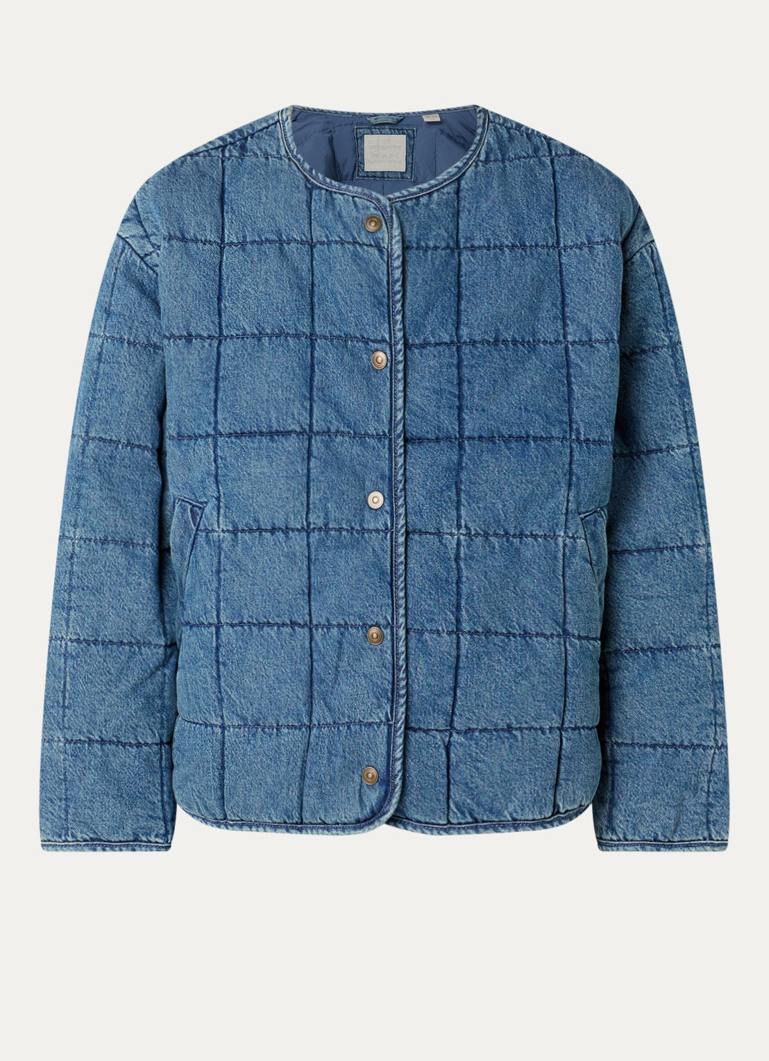 Levi's Poppy jack van denim met quilt patroon - voorkant indigo