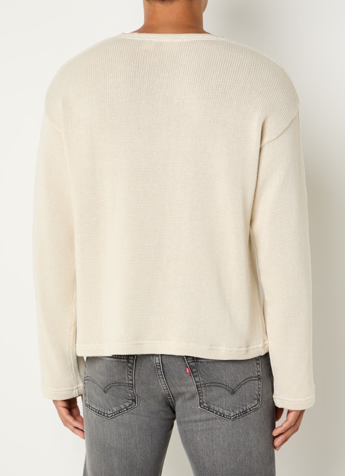 Levi's Posey grofgebreide sweater met ronde hals - achterkant 4 creme