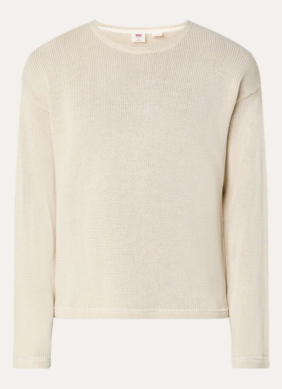 Levi's Posey grofgebreide sweater met ronde hals - voorkant 2 creme