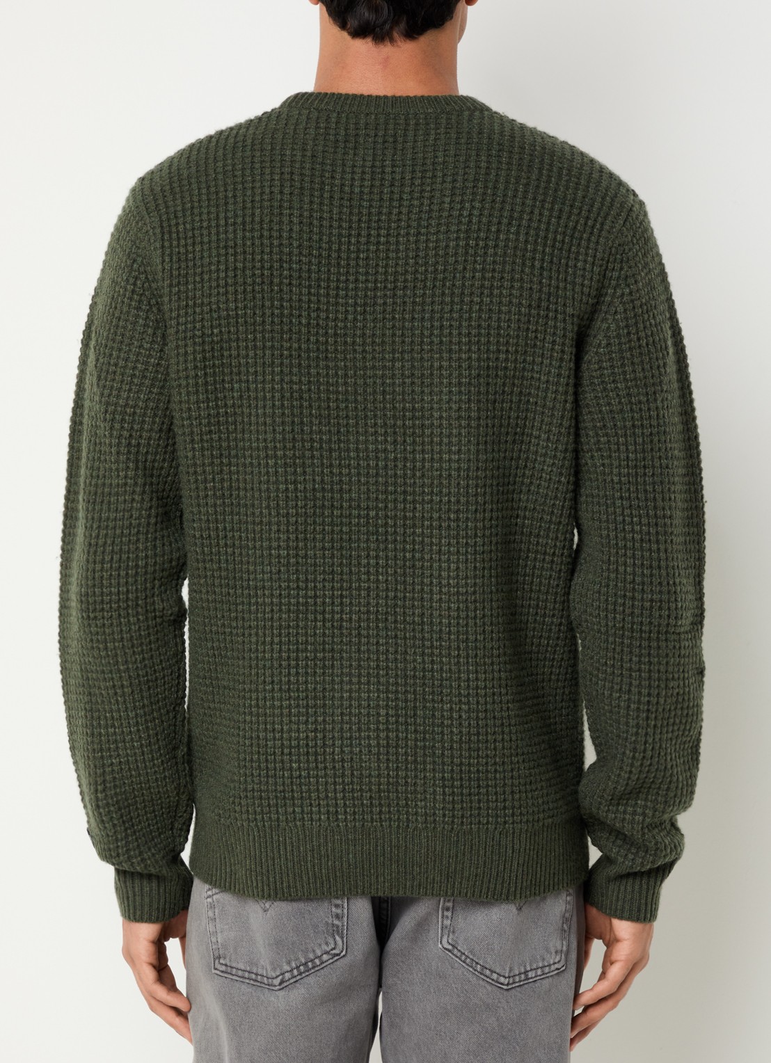 Levi's Presidio grofgebreide trui in wolblend - achterkant 2 bronsgroen