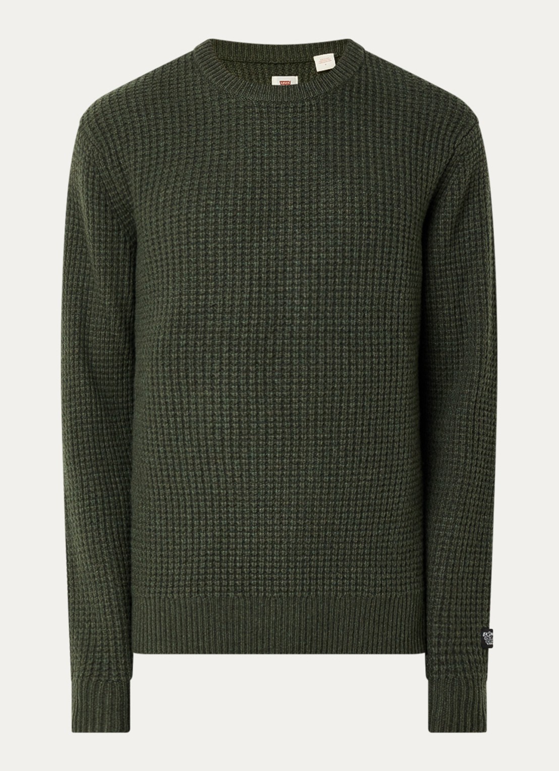 Levi's Presidio grofgebreide trui in wolblend - voorkant 3 bronsgroen