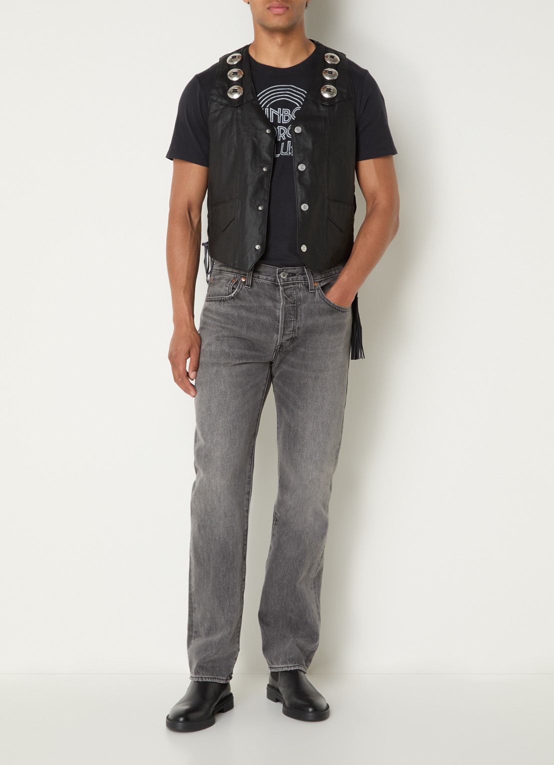 Levi's Pride Ride Night gilet met steekzakken - voorkant 2 zwart
