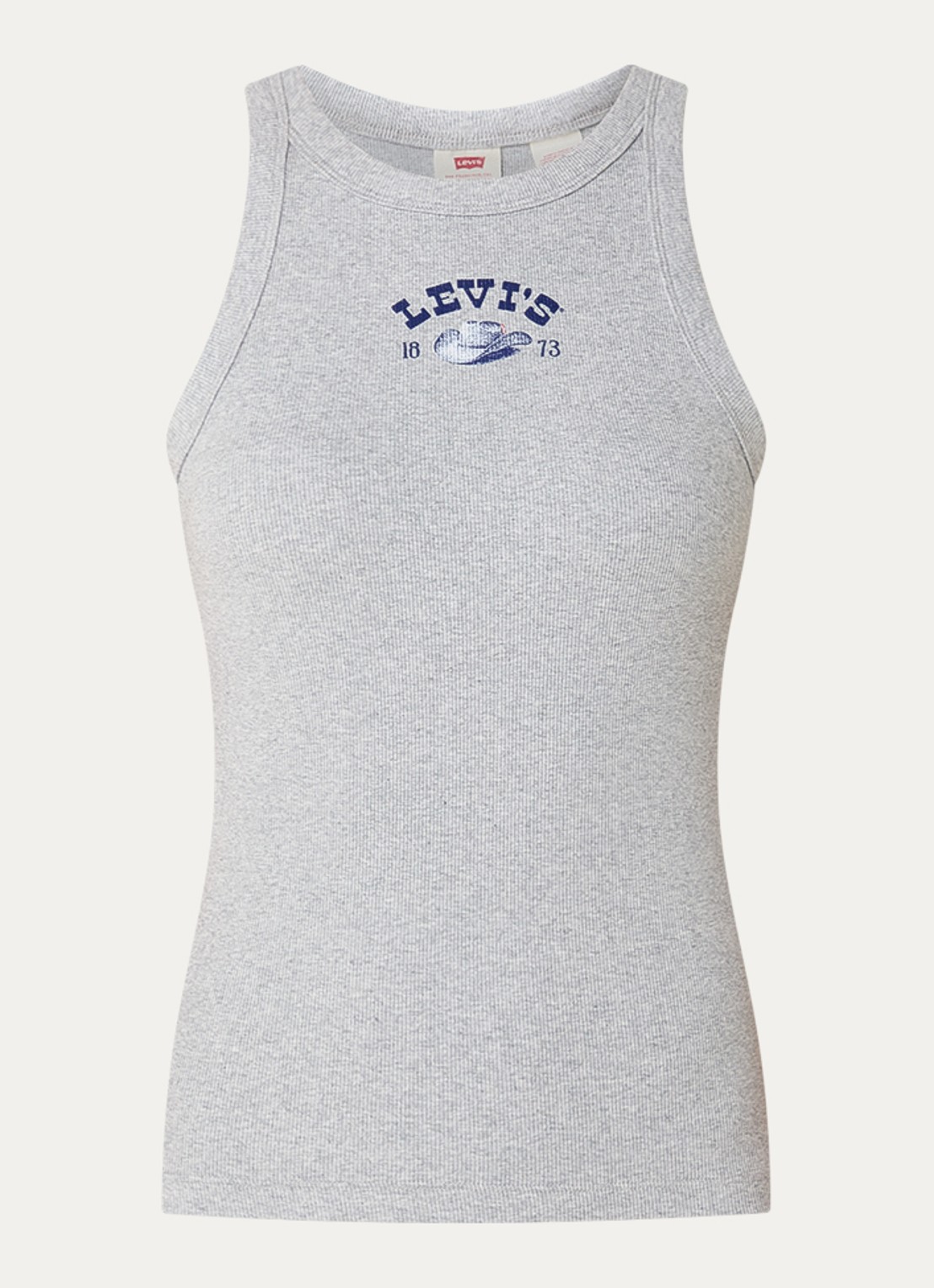 Levi's Racer tanktop met logoprint - voorkant 2 grijsmele