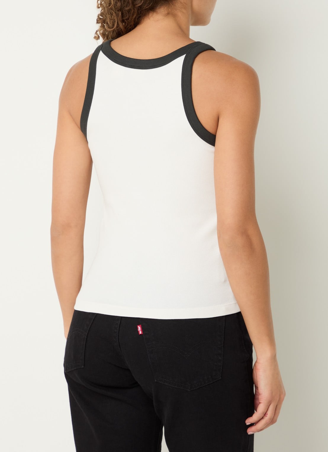 Levi's Racer tanktop met logoprint - achterkant gebroken wit
