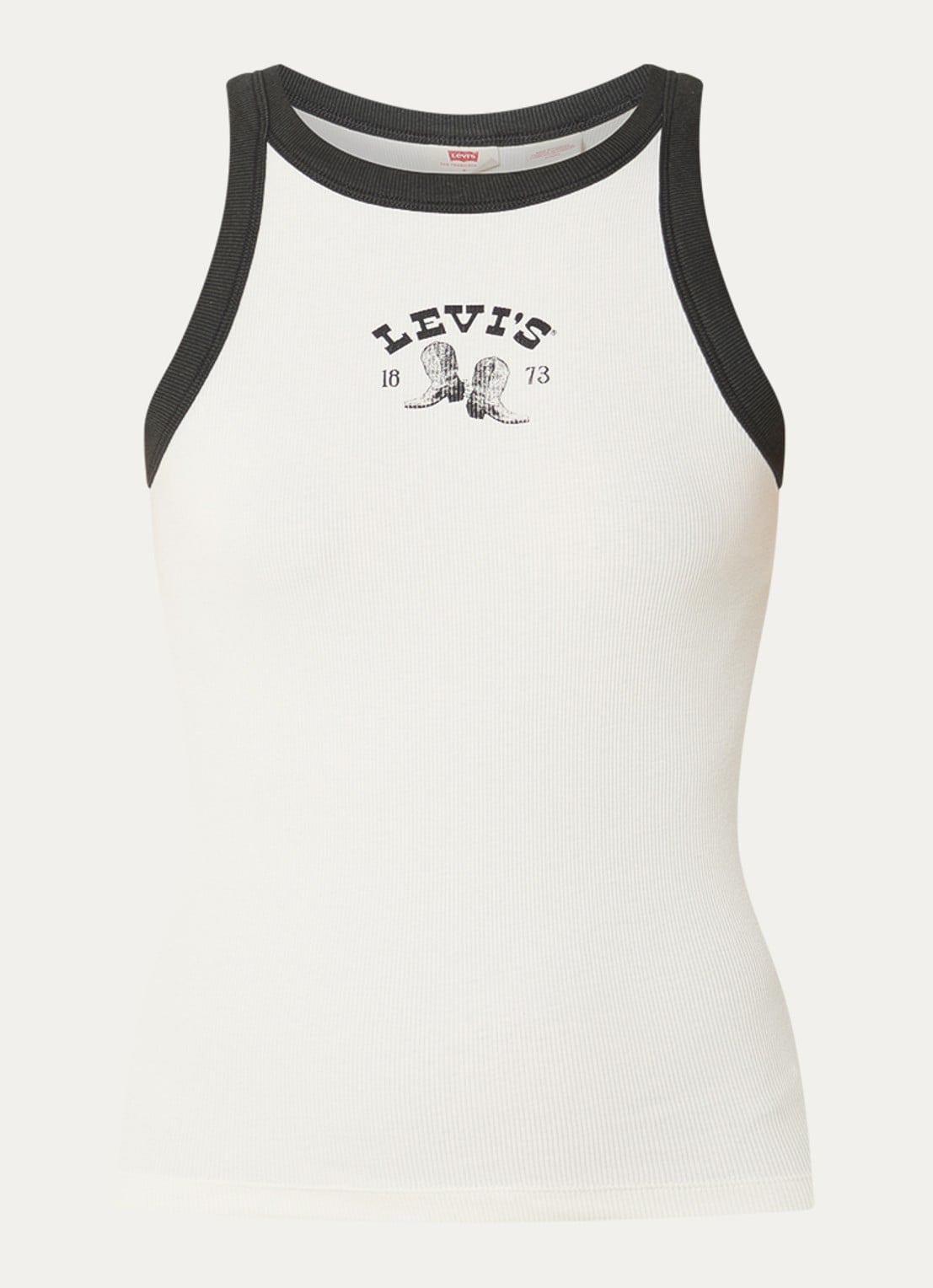 Levi's Racer tanktop met logoprint - voorkant 2 gebroken wit