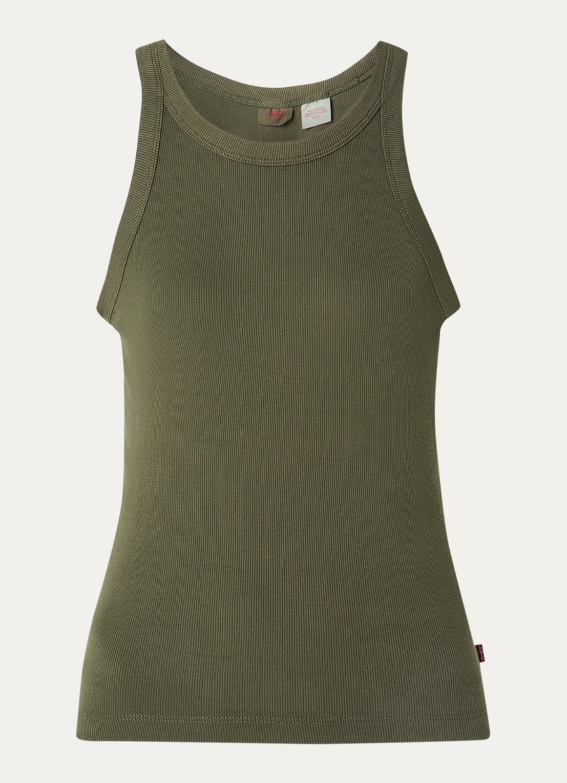 Levi's Racer tanktop met ronde hals - voorkant bronsgroen