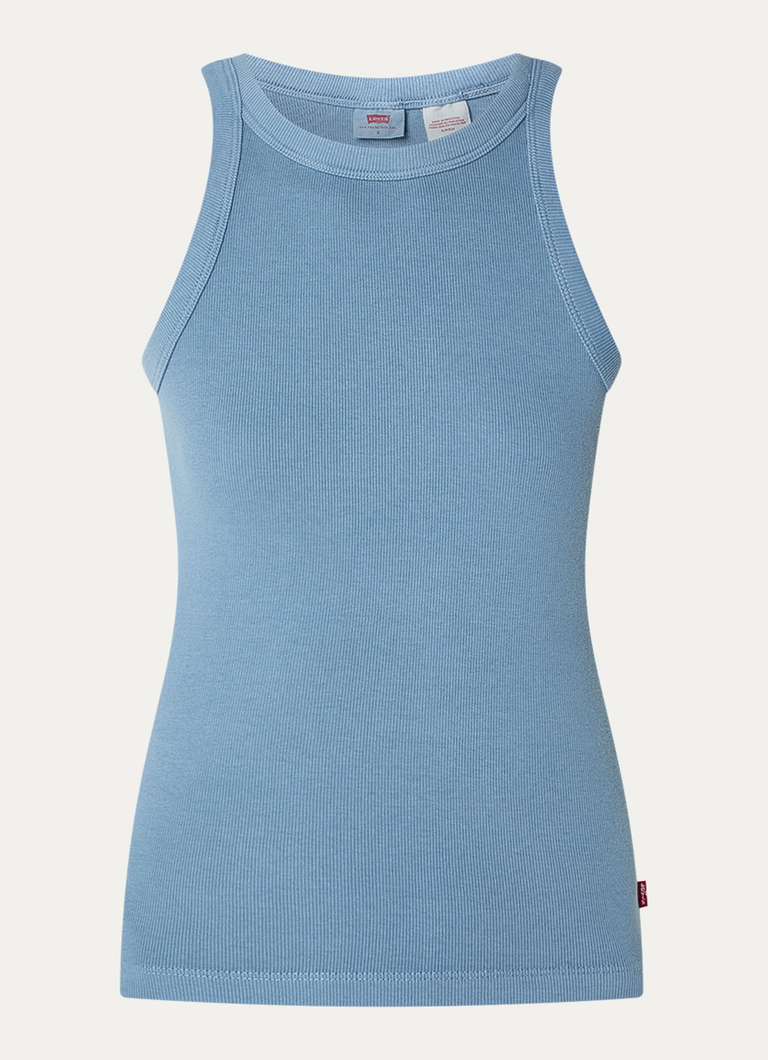 Levi's Racer tanktop met ronde hals - voorkant 2 staalblauw