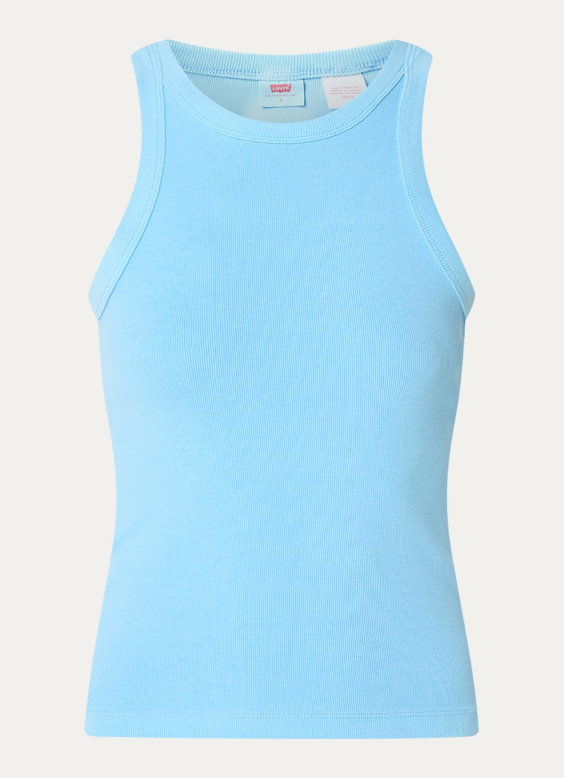 Levi's Racerback tanktop met ribstructuur  - voorkant 3 aquablauw