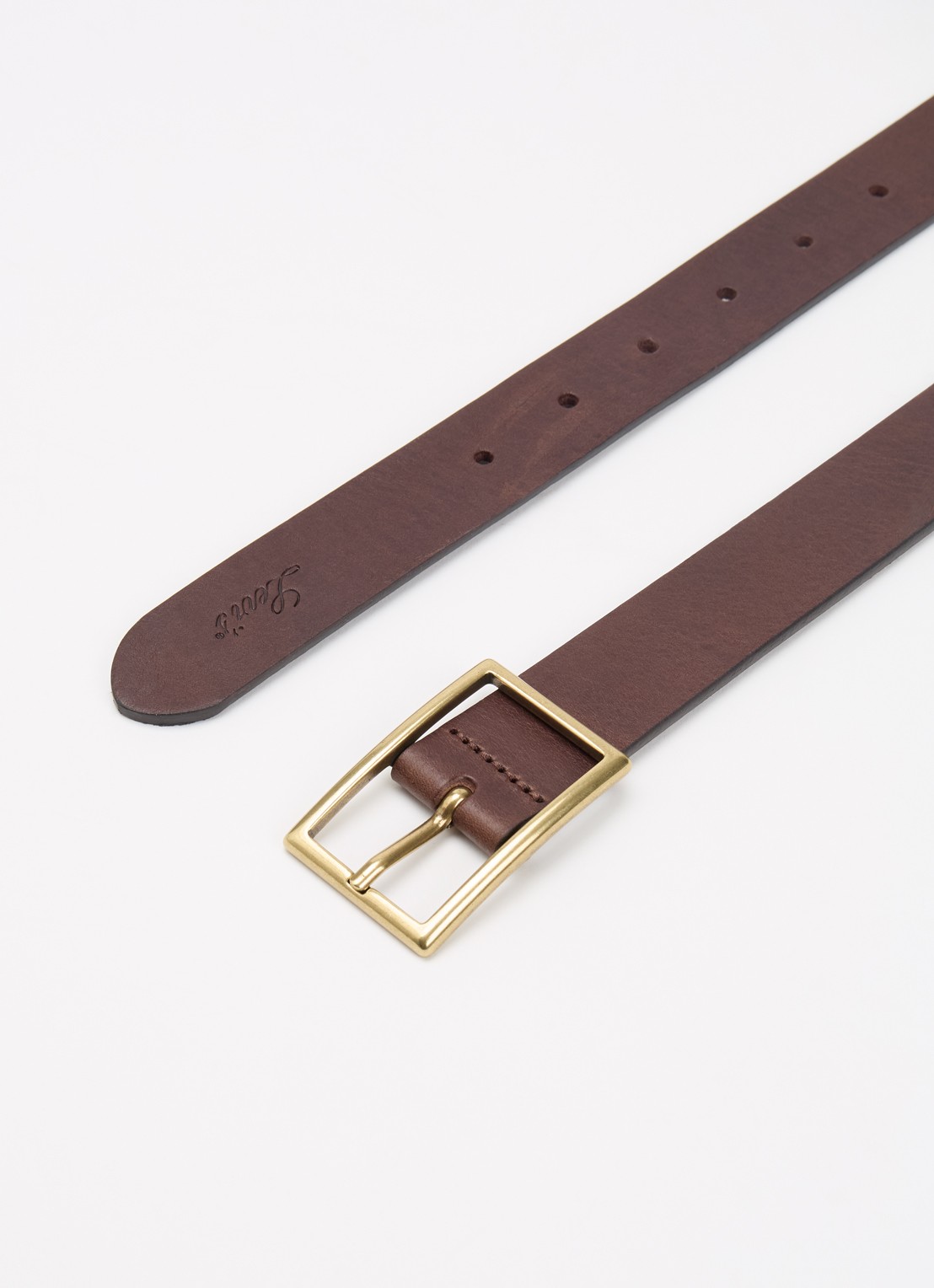 Levi's Rectangle riem van leer - detail donkerbruin