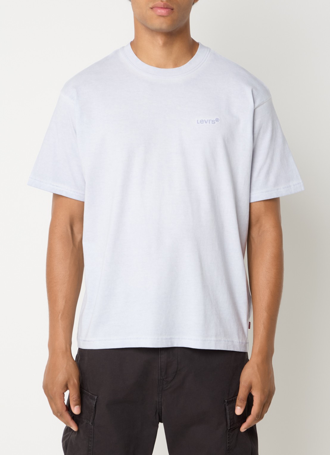 Levi's Red tab T-shirt met logoborduring - detail lichtgrijs