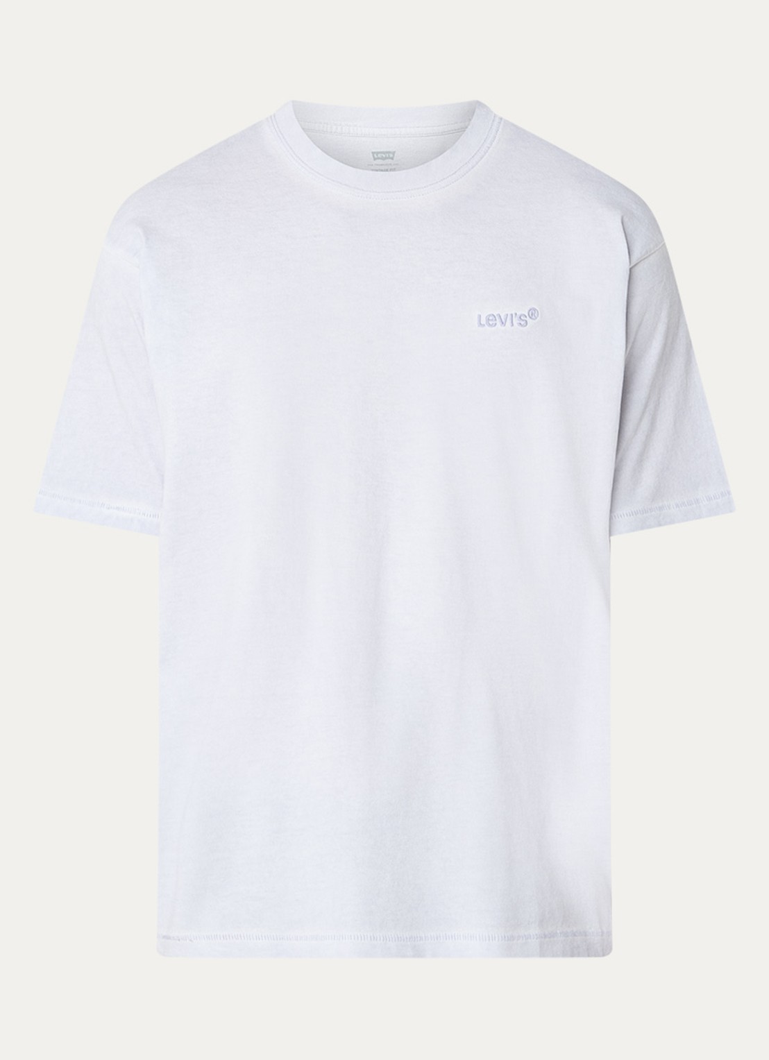 Levi's Red tab T-shirt met logoborduring - voorkant 2 lichtgrijs