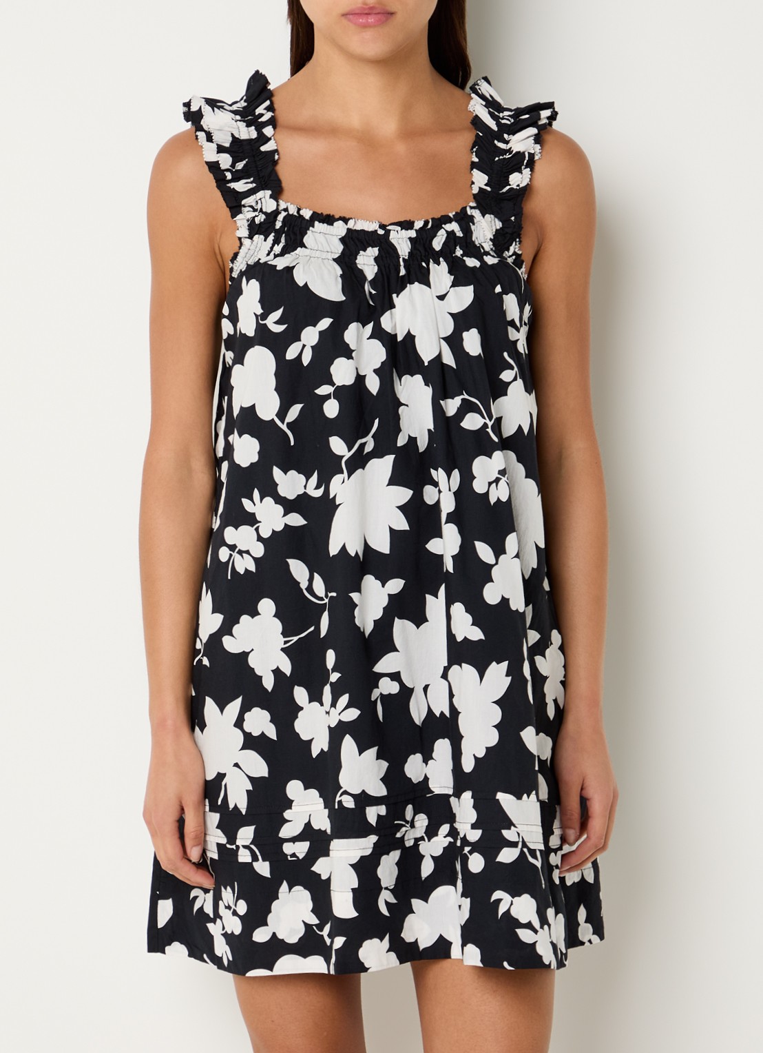 Levi's Regina mini jurk met bloemenprint - achterkant 2 zwart