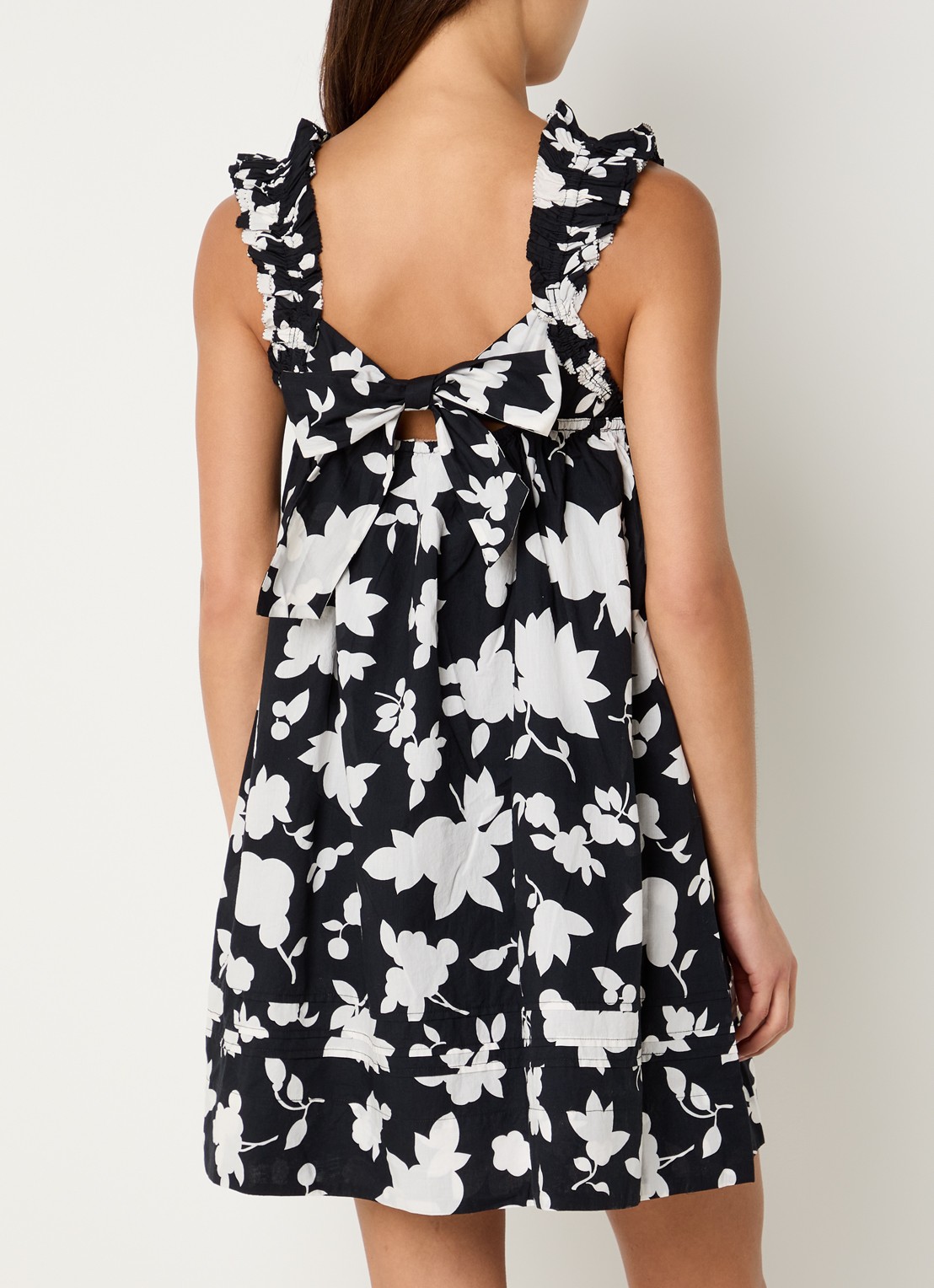 Levi's Regina mini jurk met bloemenprint - detail zwart