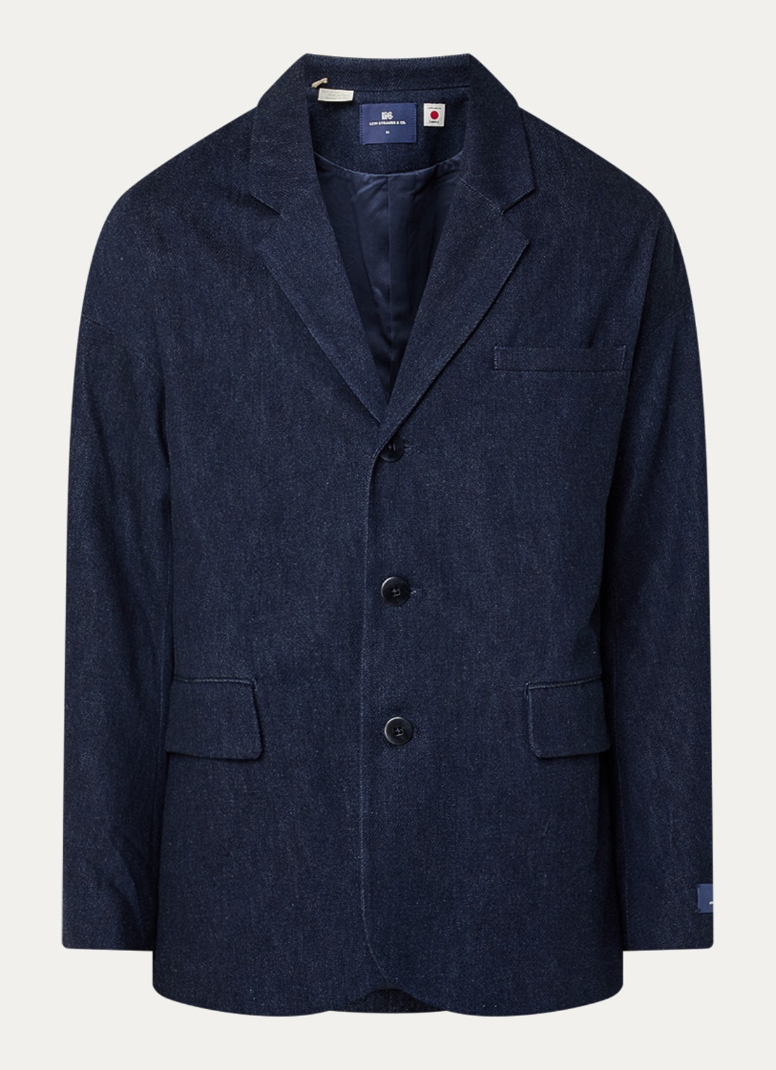 Levi's Regular fit colbert van denim met klepzakken - voorkant 2 indigo