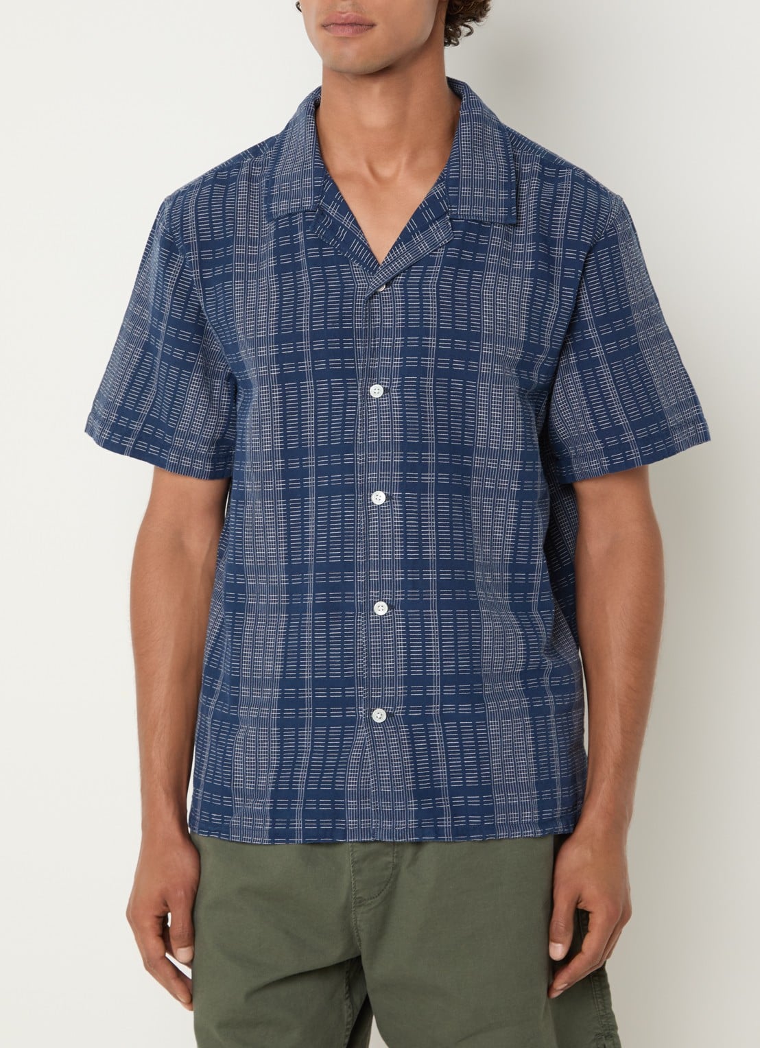 Levi's Regular fit overhemd in linnenblend met borduring - detail 3 royalblauw