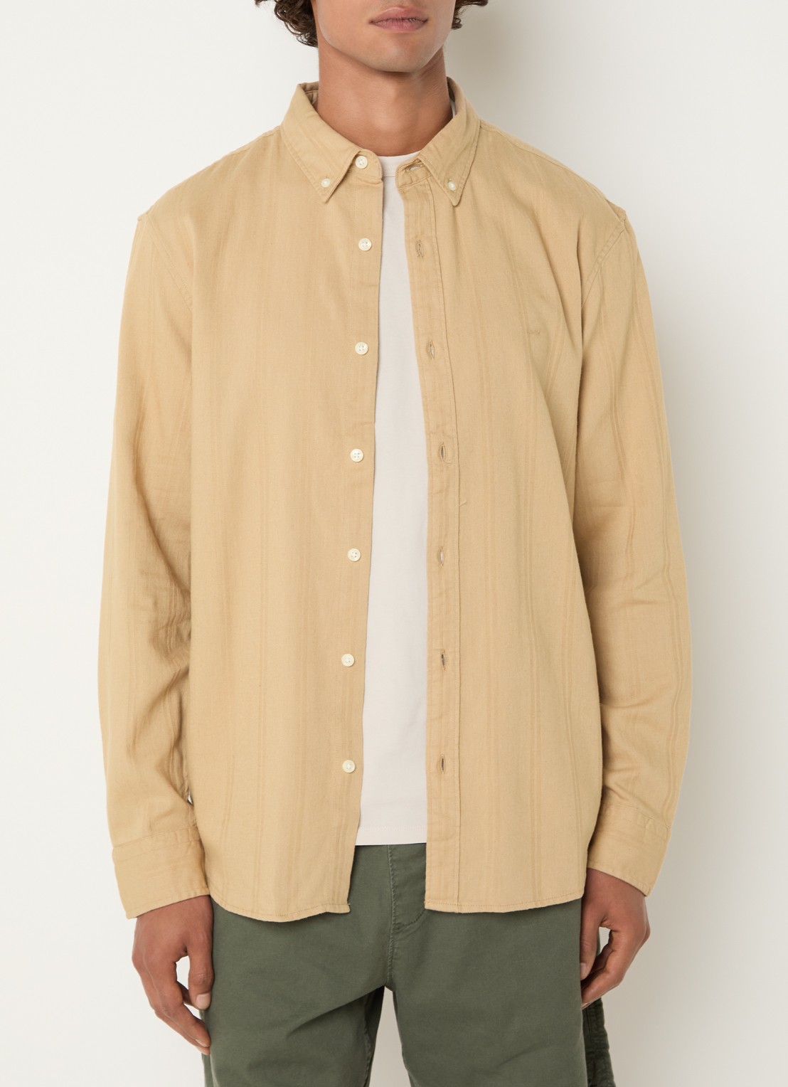 Levi's Regular fit overhemd in linnenblend met logoborduring - detail 3 camel