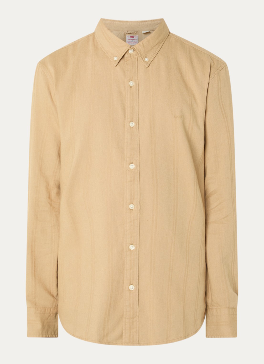 Levi's Regular fit overhemd in linnenblend met logoborduring - voorkant camel