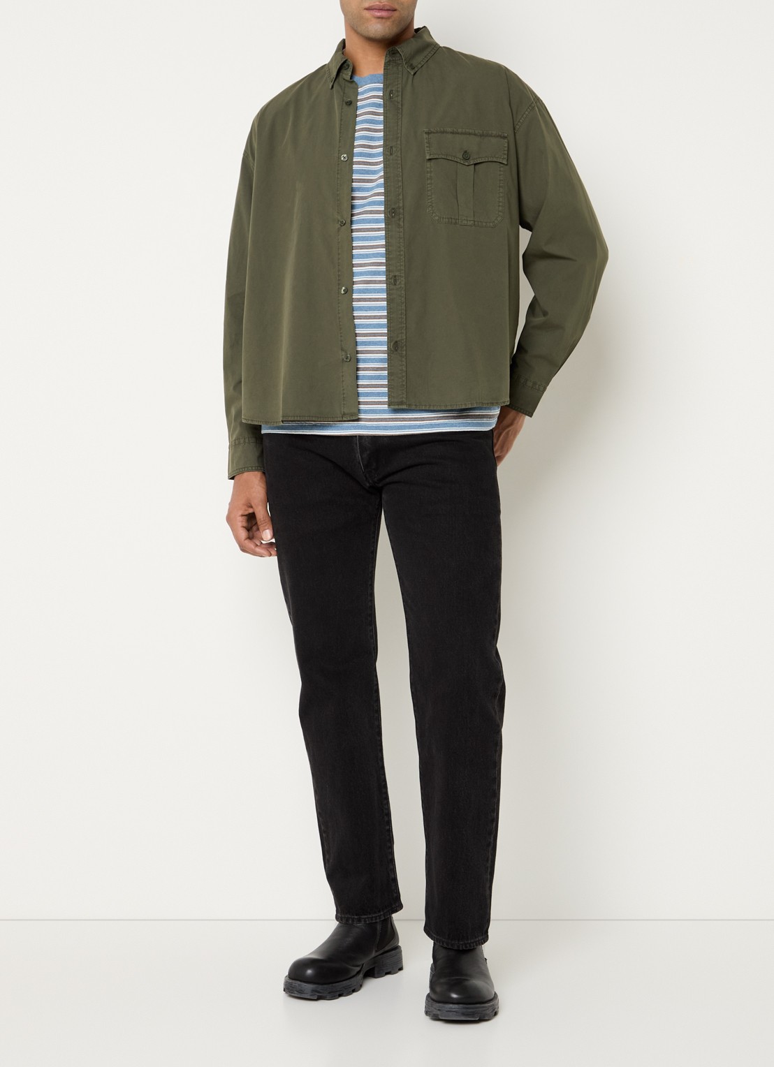 Levi's Regular fit overhemd met borstzak - voorkant 4 legergroen