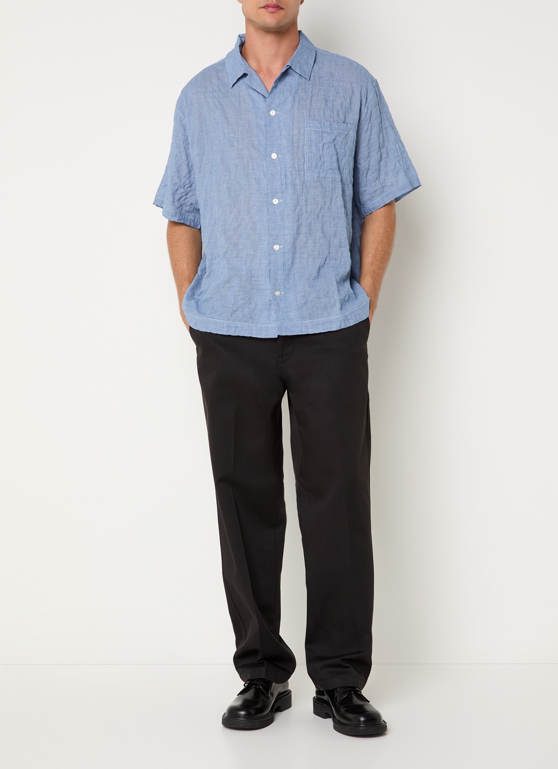 Levi's Regular fit overhemd met borstzak - voorkant 2 blauwgrijs