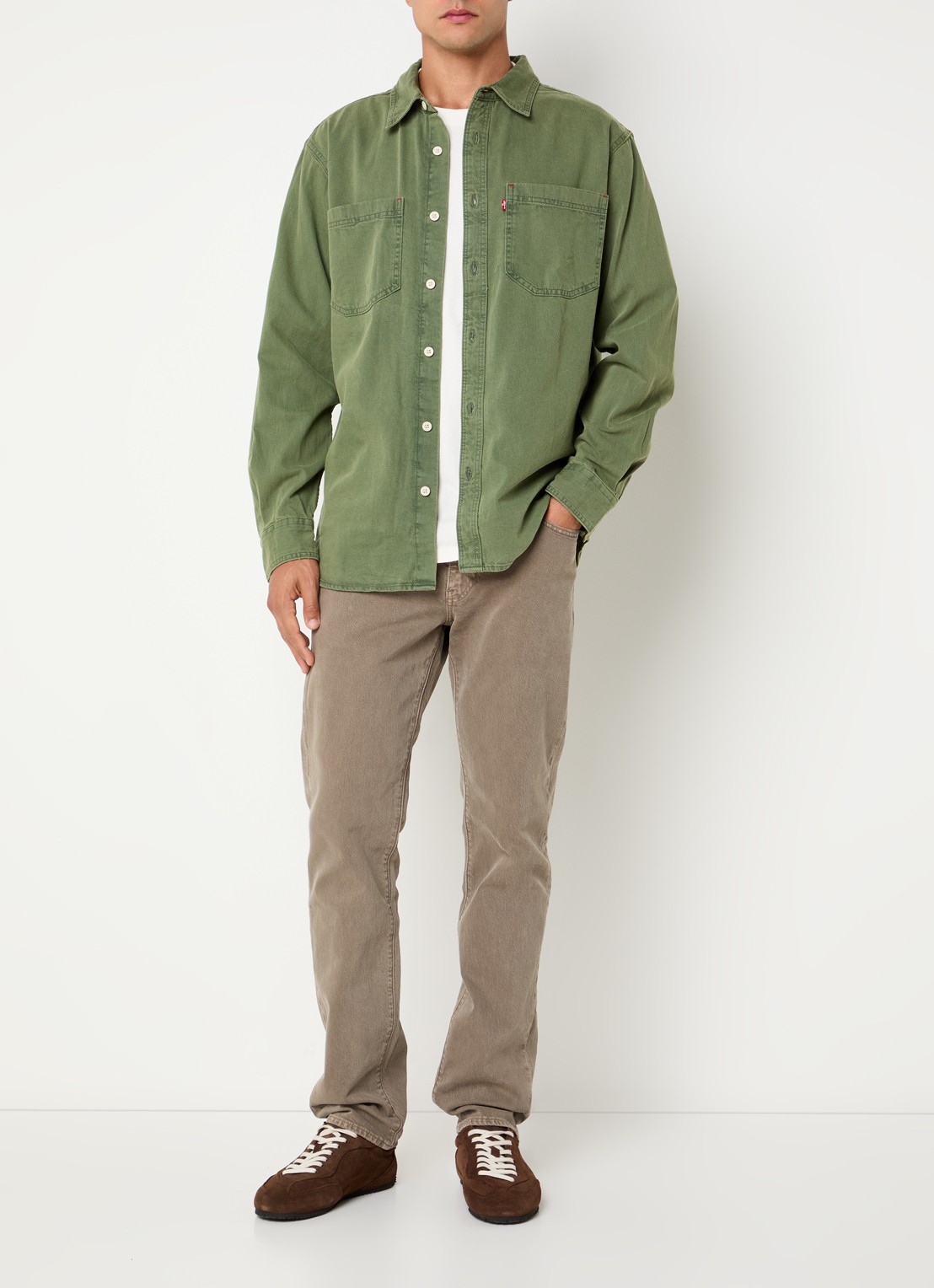 Levi's Regular fit overhemd met borstzak - voorkant 4 lichtgroen