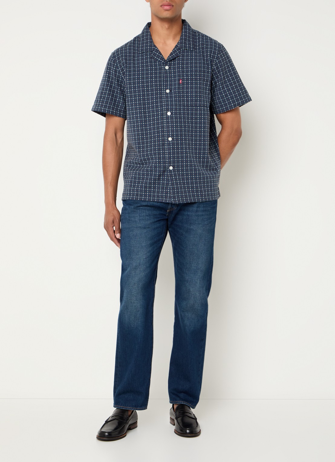 Levi's Regular fit overhemd met grafische print - voorkant 4 indigo
