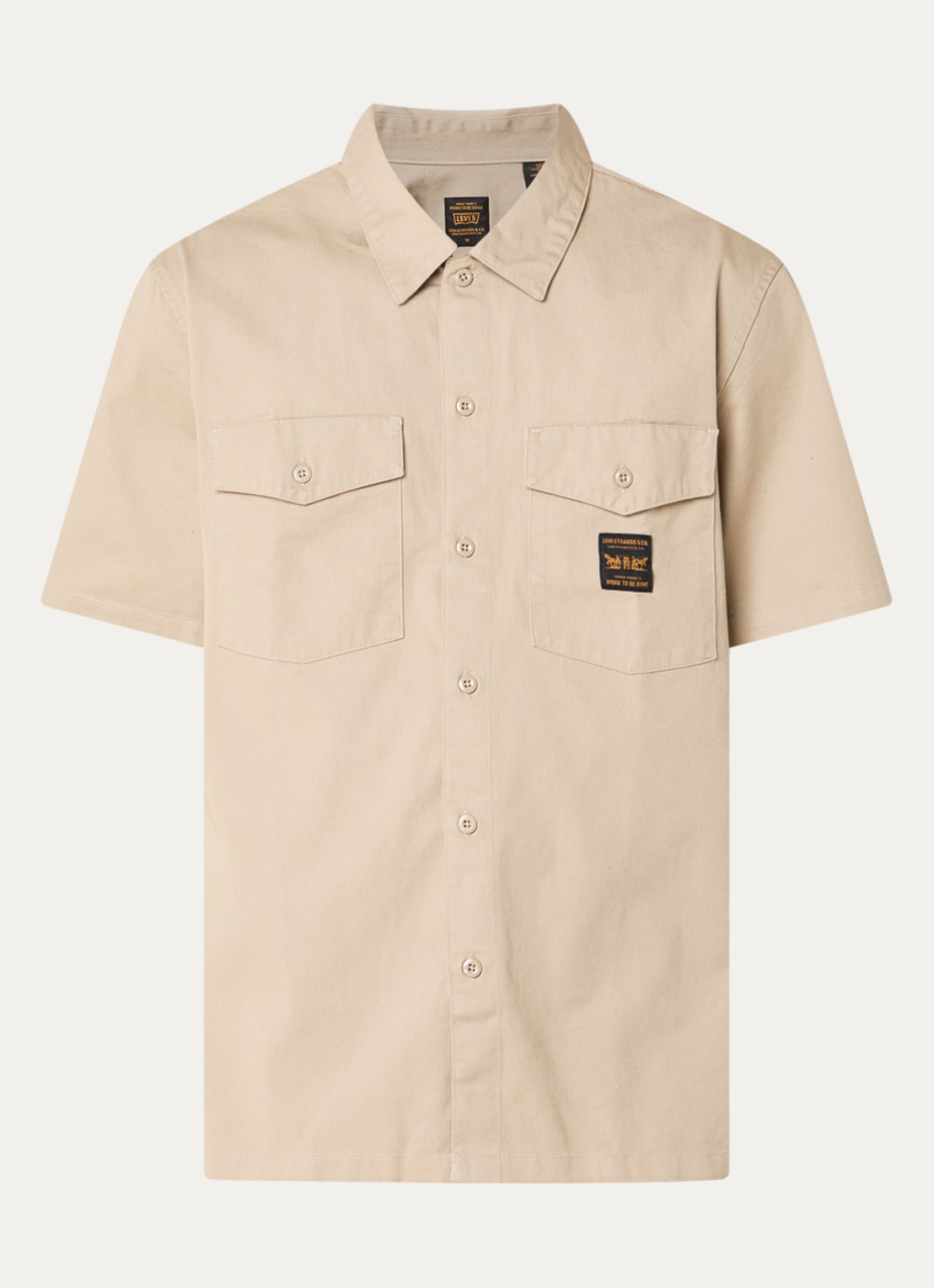 Levi's Regular fit overhemd met logo en borstzakken - voorkant 2 beige