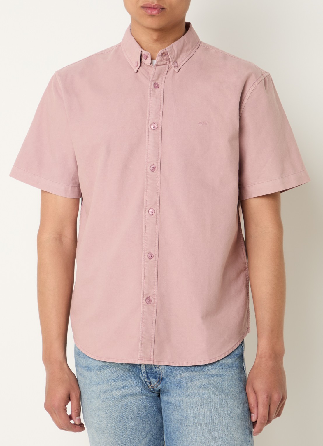 Levi's Regular fit overhemd met logo - detail zalmroze