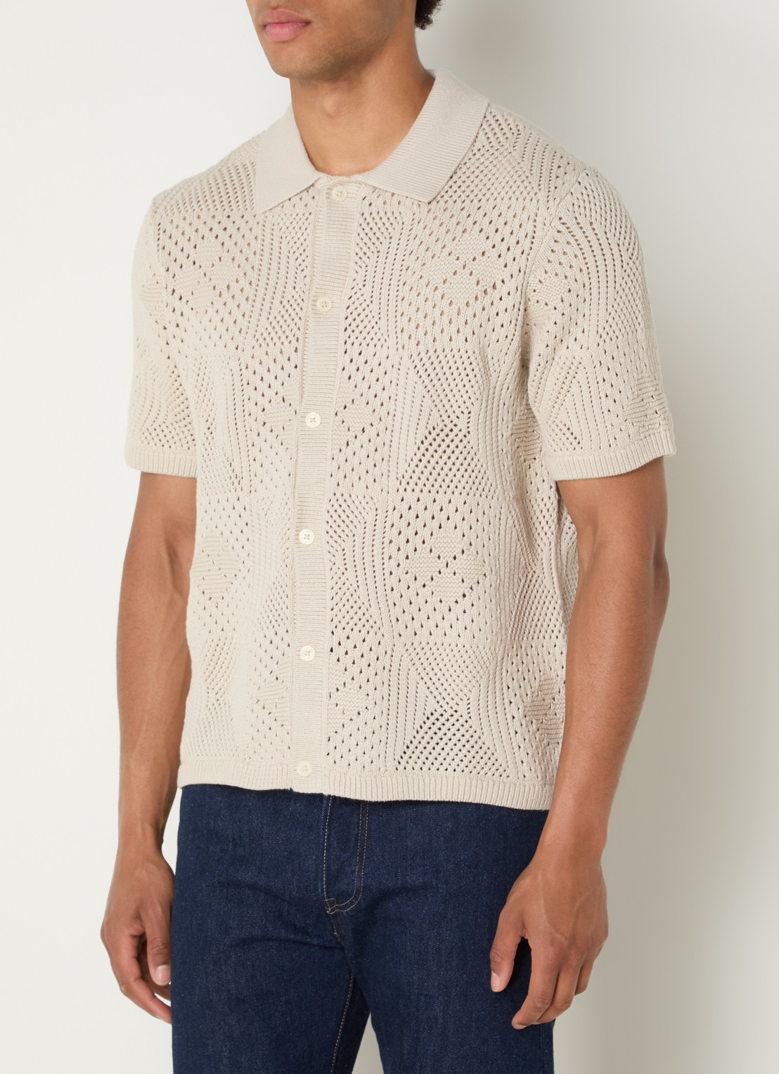 Levi's Regular fit overhemd met opengewerkt dessin - detail 4 beige
