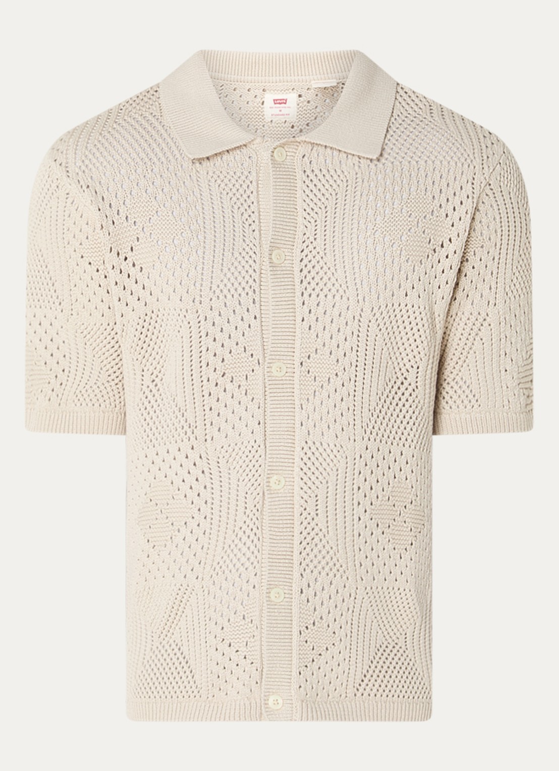 Levi's Regular fit overhemd met opengewerkt dessin - voorkant beige