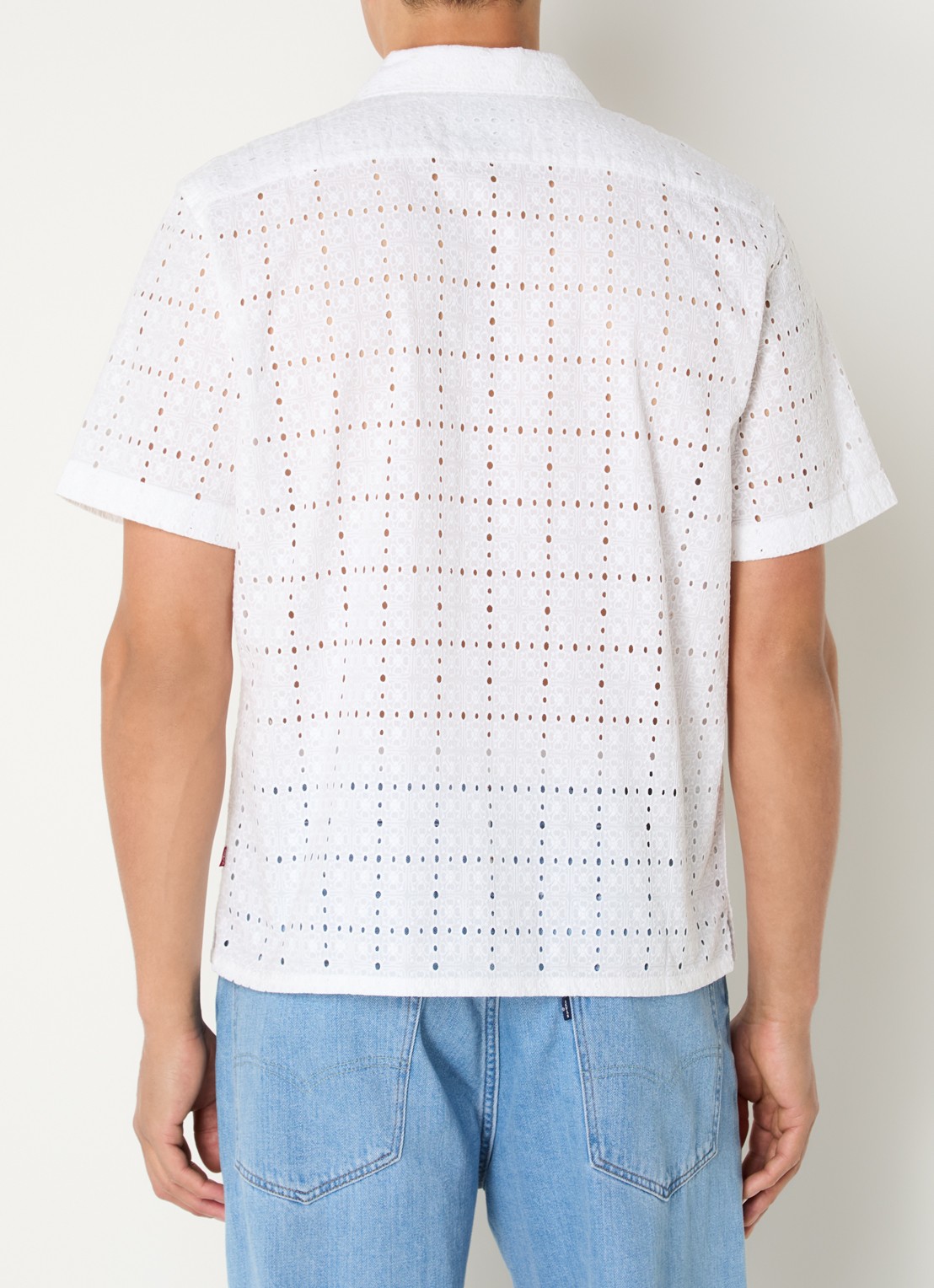 Levi's Regular fit overhemd met opengewerkt dessin - achterkant wit