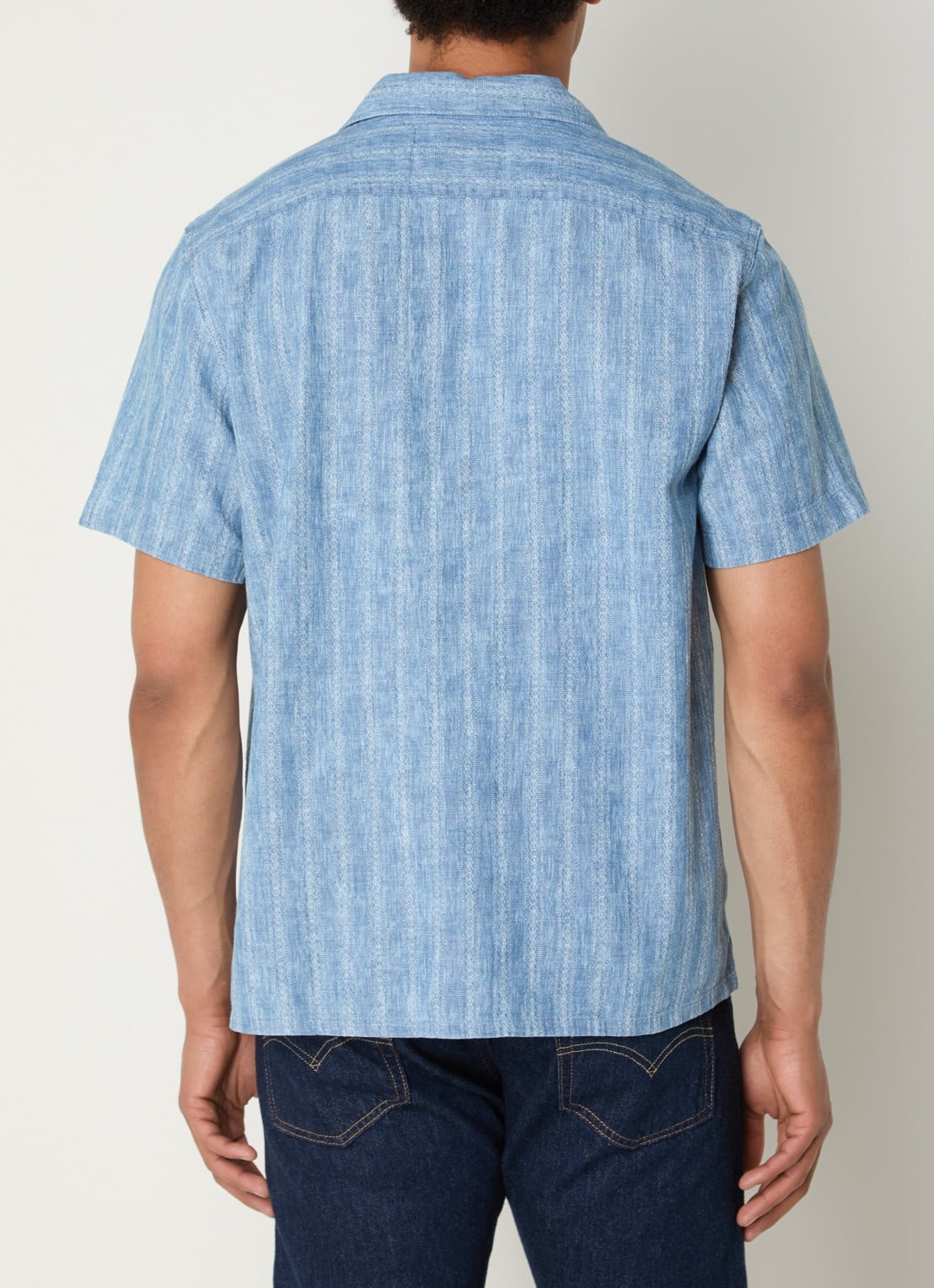 Levi's regular fit overhemd met print - achterkant lichtblauw