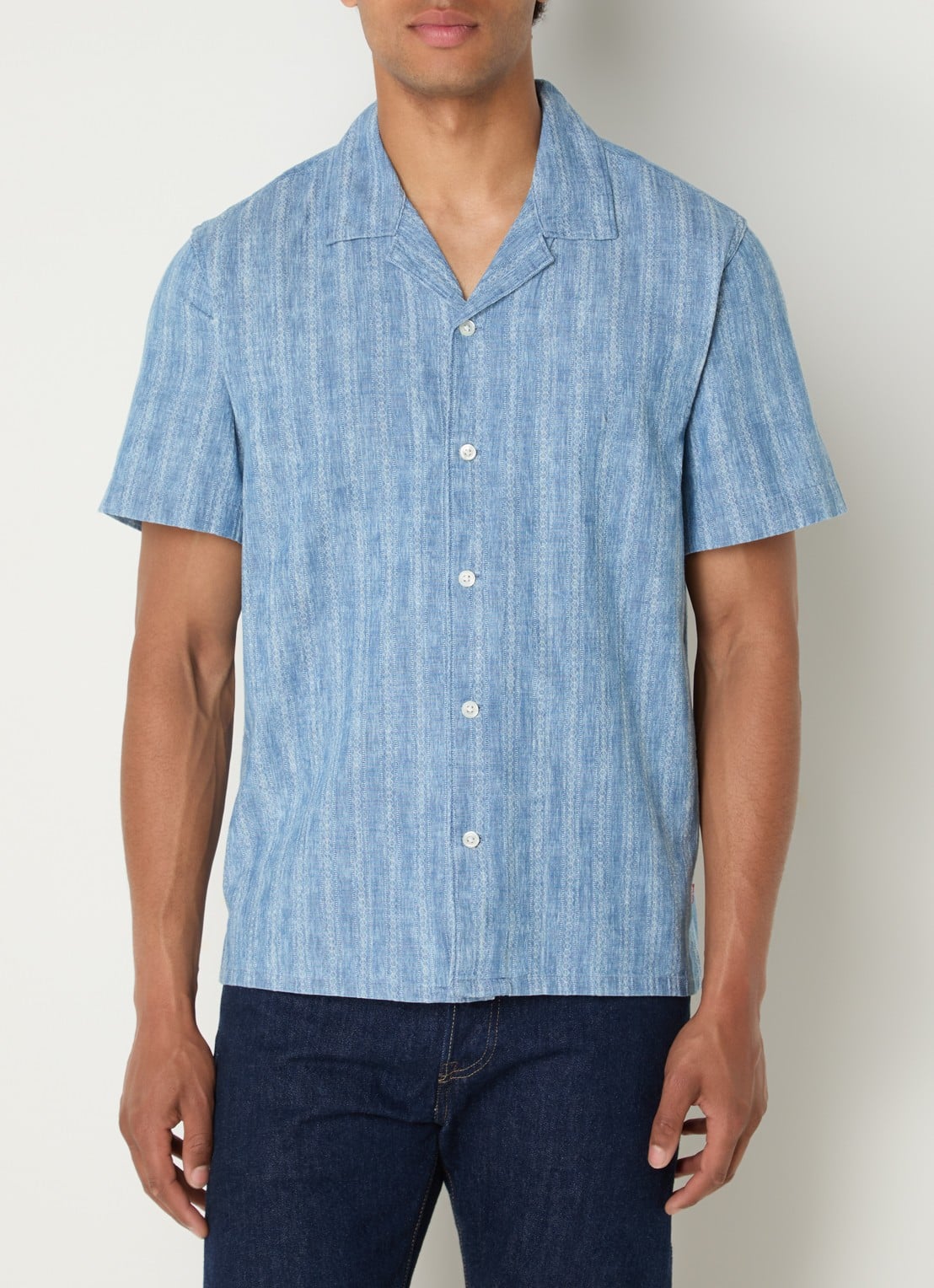 Levi's regular fit overhemd met print - detail 4 lichtblauw