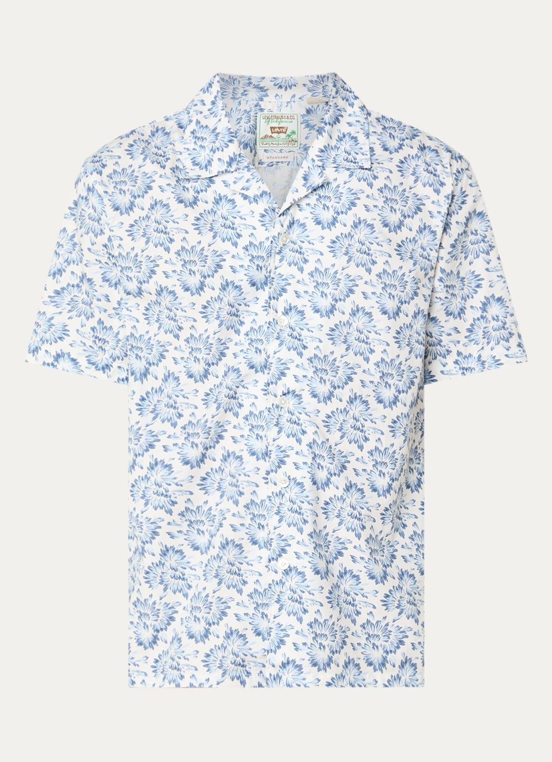 Levi's Regular fit overhemd met print - voorkant staalblauw