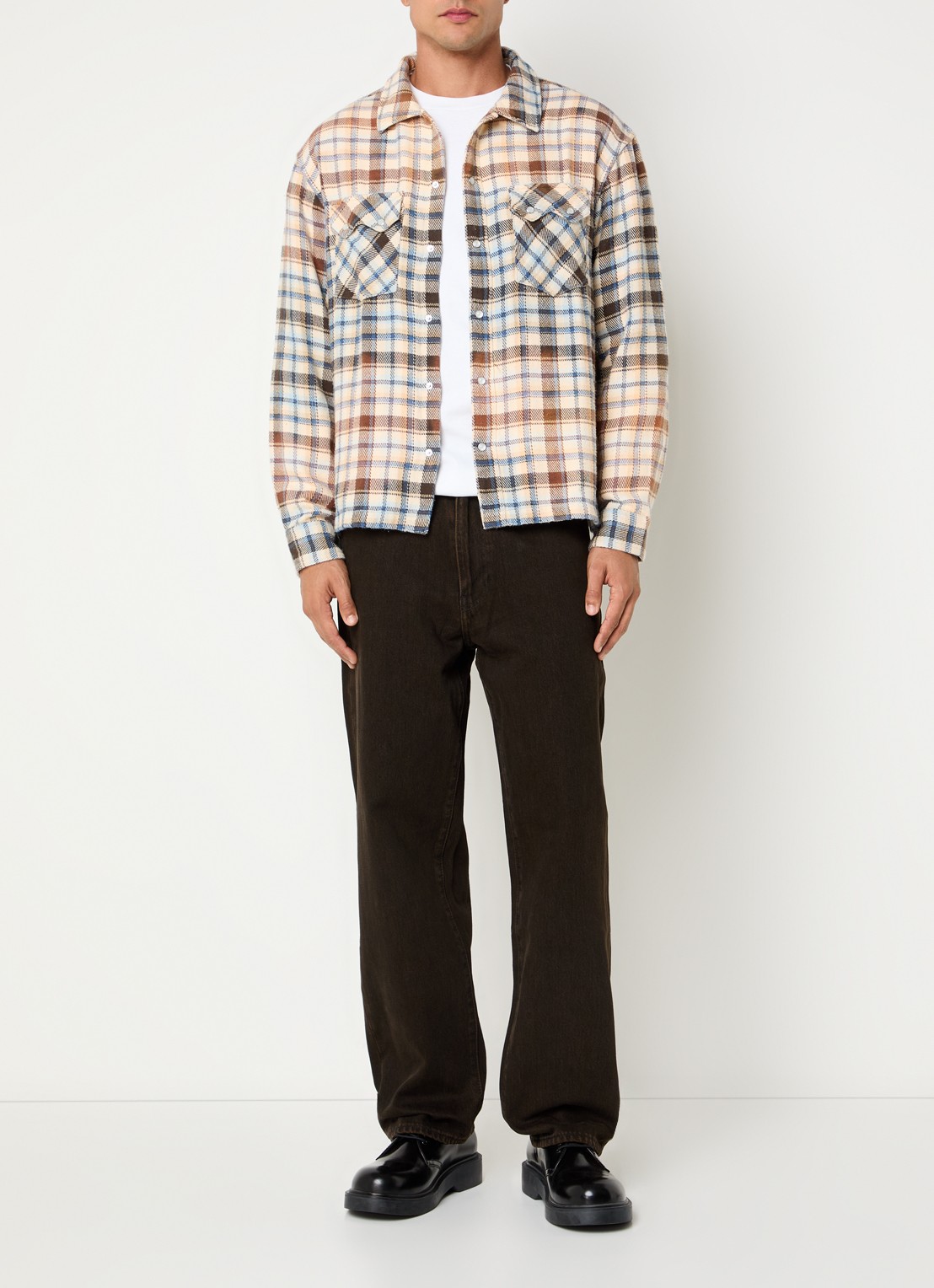 Levi's Regular fit overhemd met ruitdessin en borstzakken - voorkant 3 creme