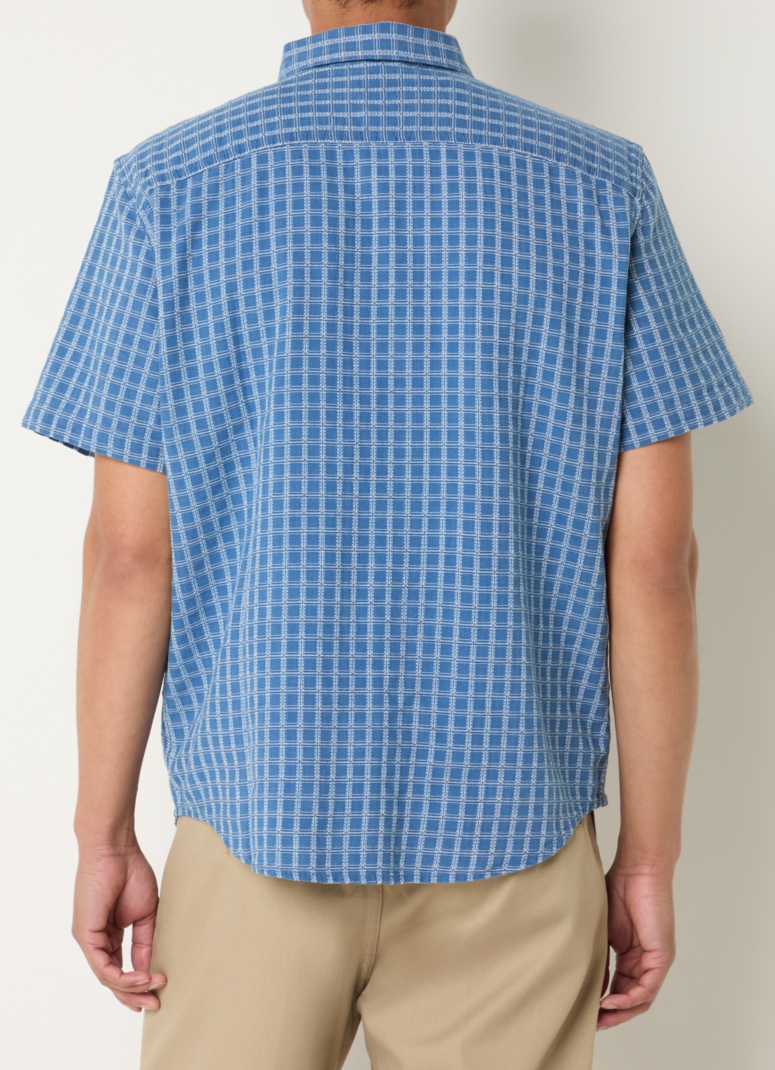 Levi's Regular fit overhemd met ruitdessin en logo - achterkant 3 staalblauw