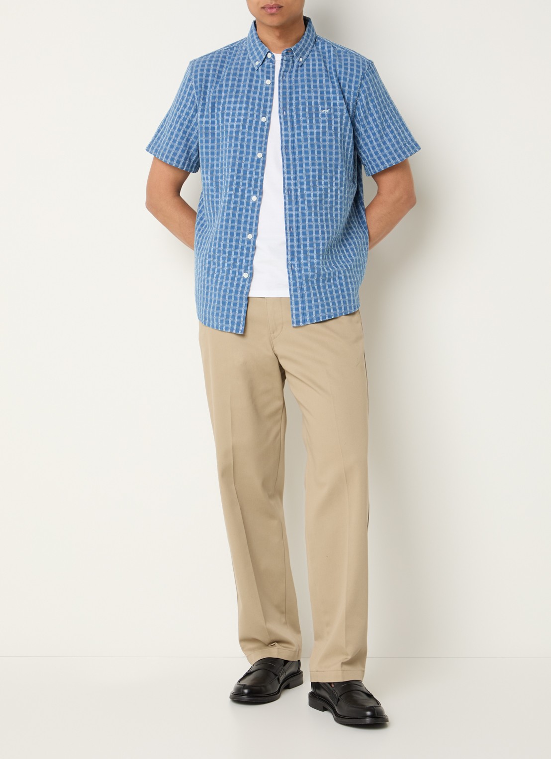 Levi's Regular fit overhemd met ruitdessin en logo - voorkant 2 staalblauw