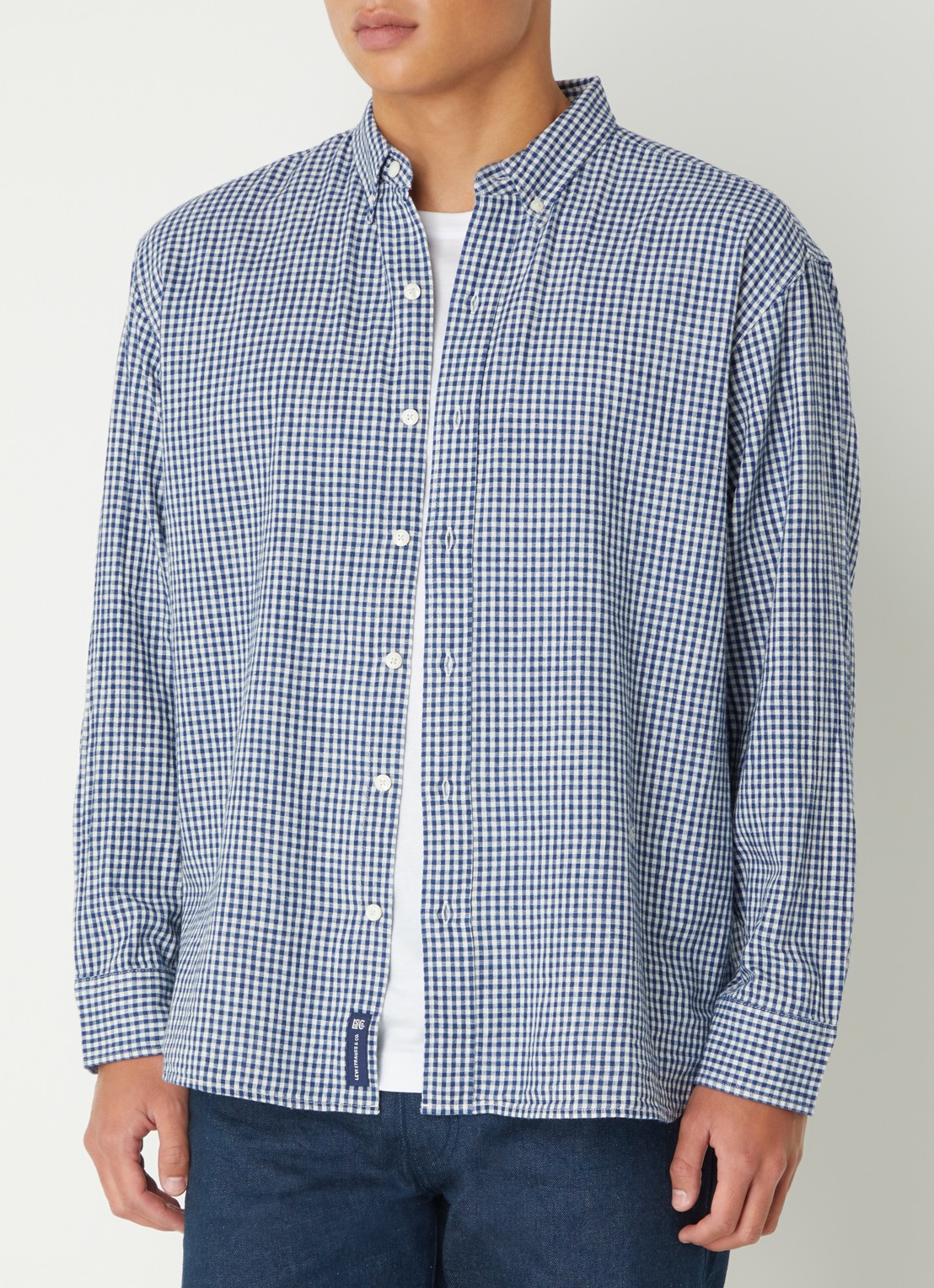 Levi's Regular fit overhemd met ruitdessin - detail donkerblauw