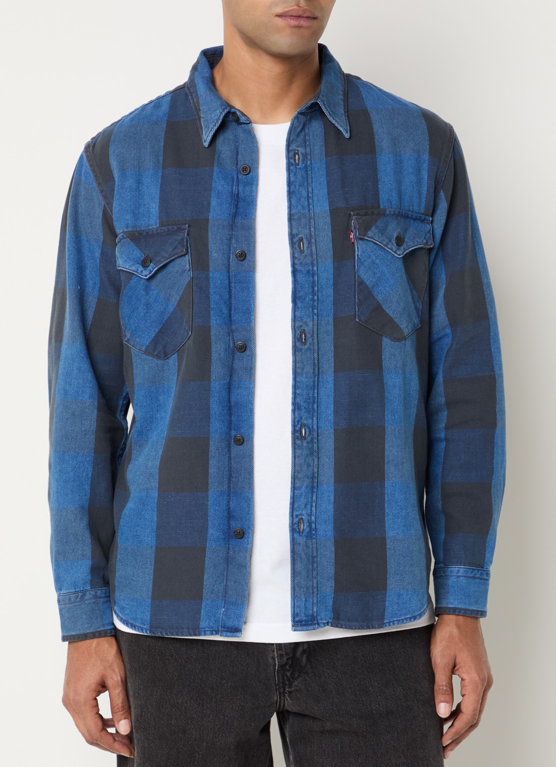 Levi's Regular fit overhemd met ruitdessin - detail 4 blauw