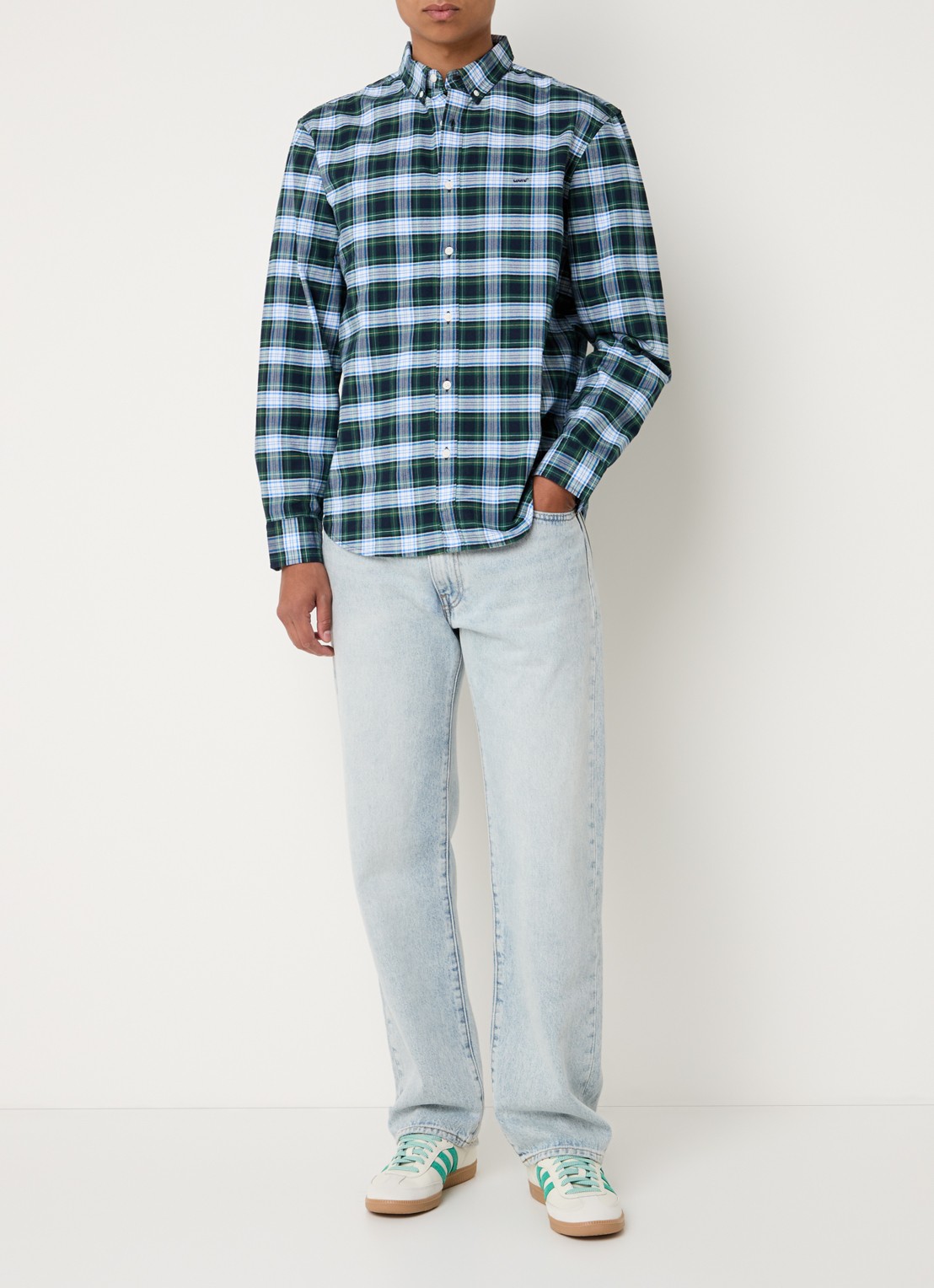 Levi's Regular fit overhemd met ruitdessin - voorkant 2 donkergroen