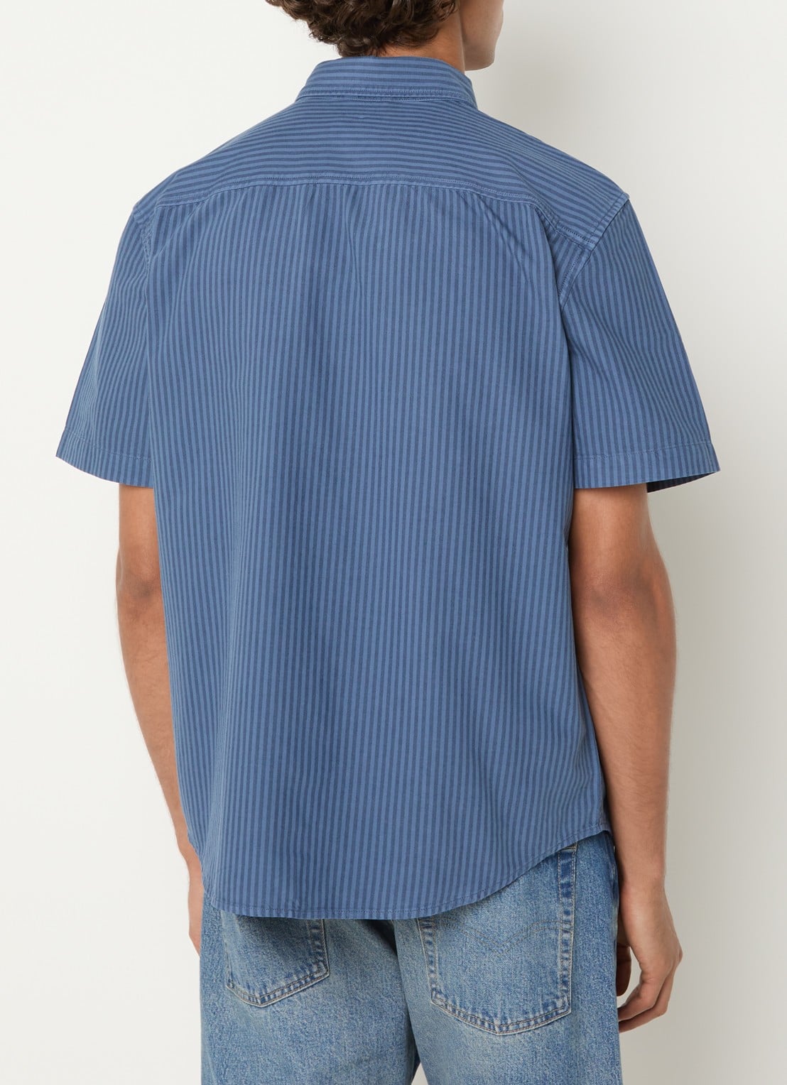 Levi's Regular fit overhemd met streepprint en logo - achterkant 4 staalblauw